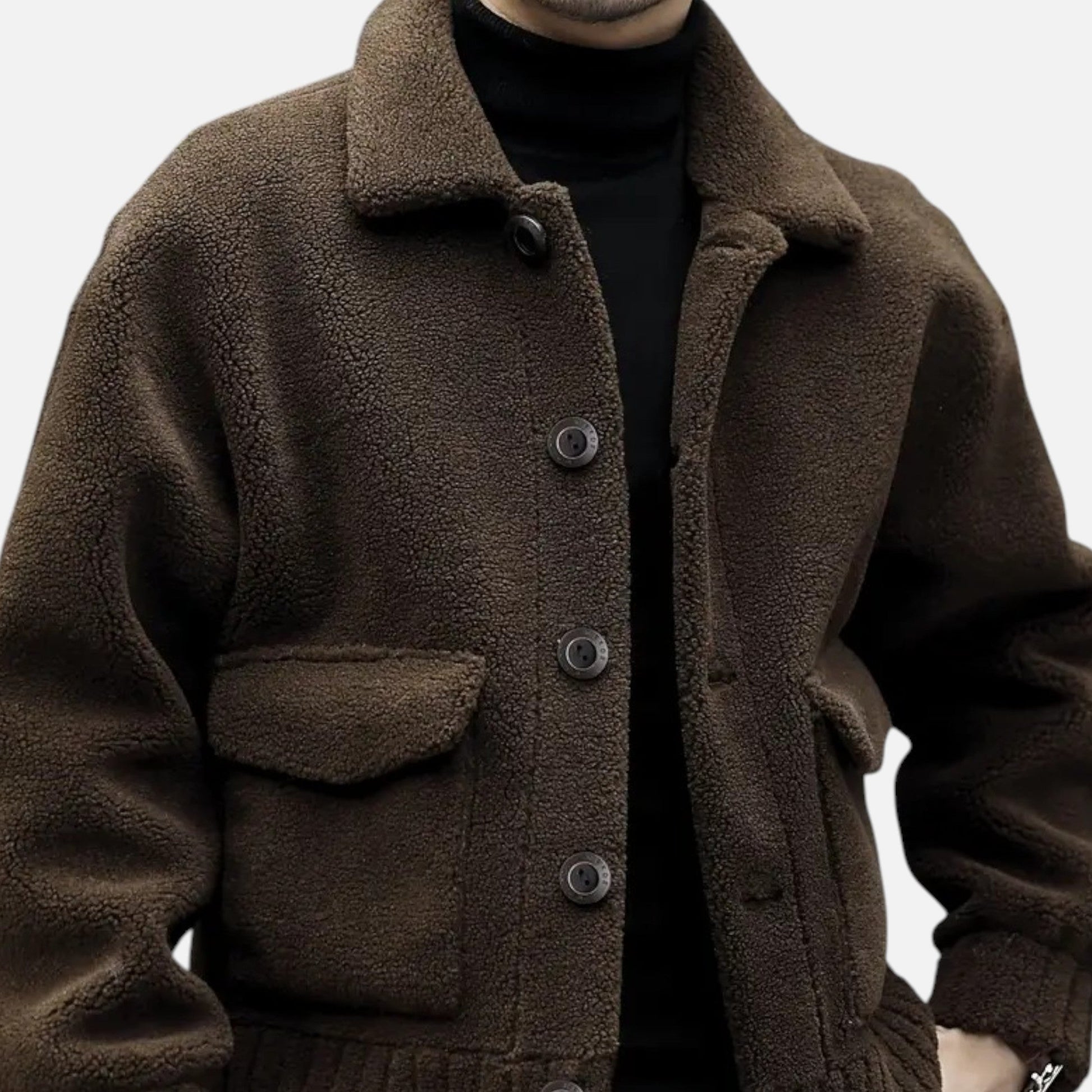 Dorevelle | Men’s Faux Fur Jacket – Lapel Autumn Winter Elegance