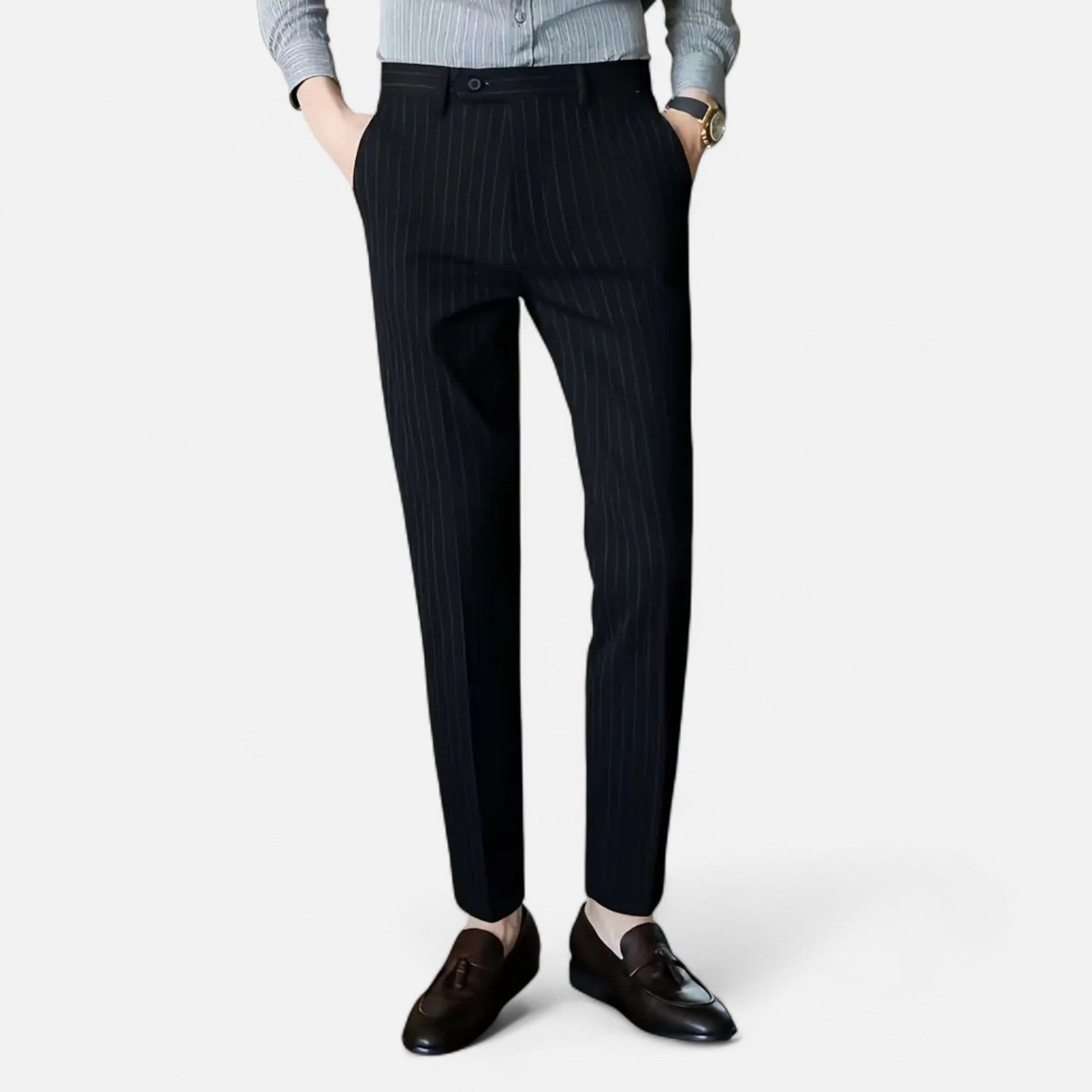 Dorevelle | Herren Anzugshose mit Streifen – Elegante Slim-Fit Business-Mode