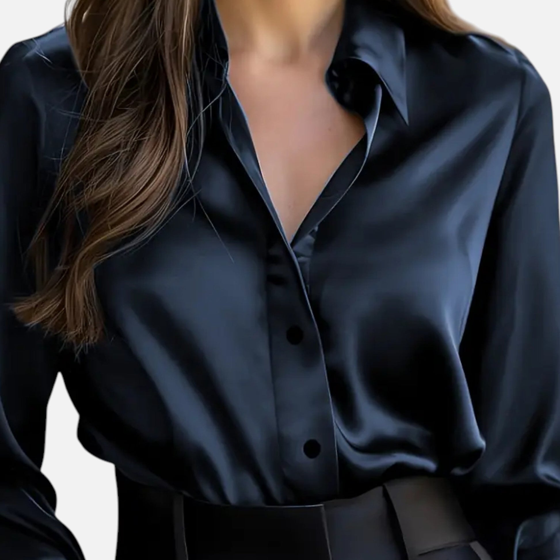 Dorevelle Women’s Satin Blouse - Sophisticated Long Sleeve Elegance