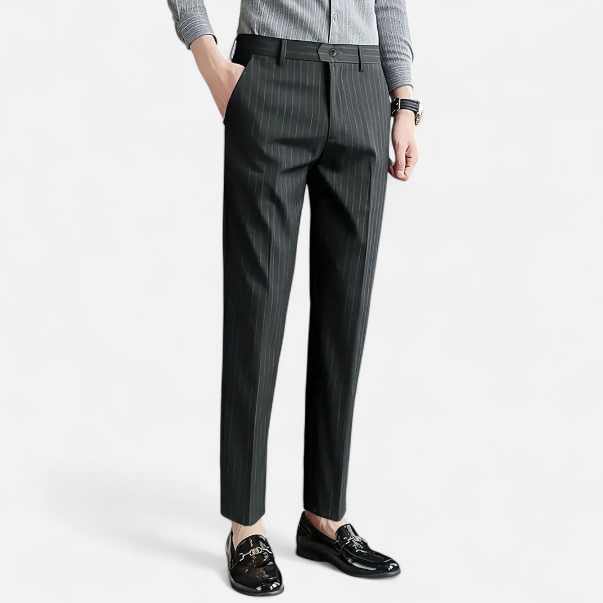 Dorevelle | Herren Anzugshose mit Streifen – Elegante Slim-Fit Business-Mode