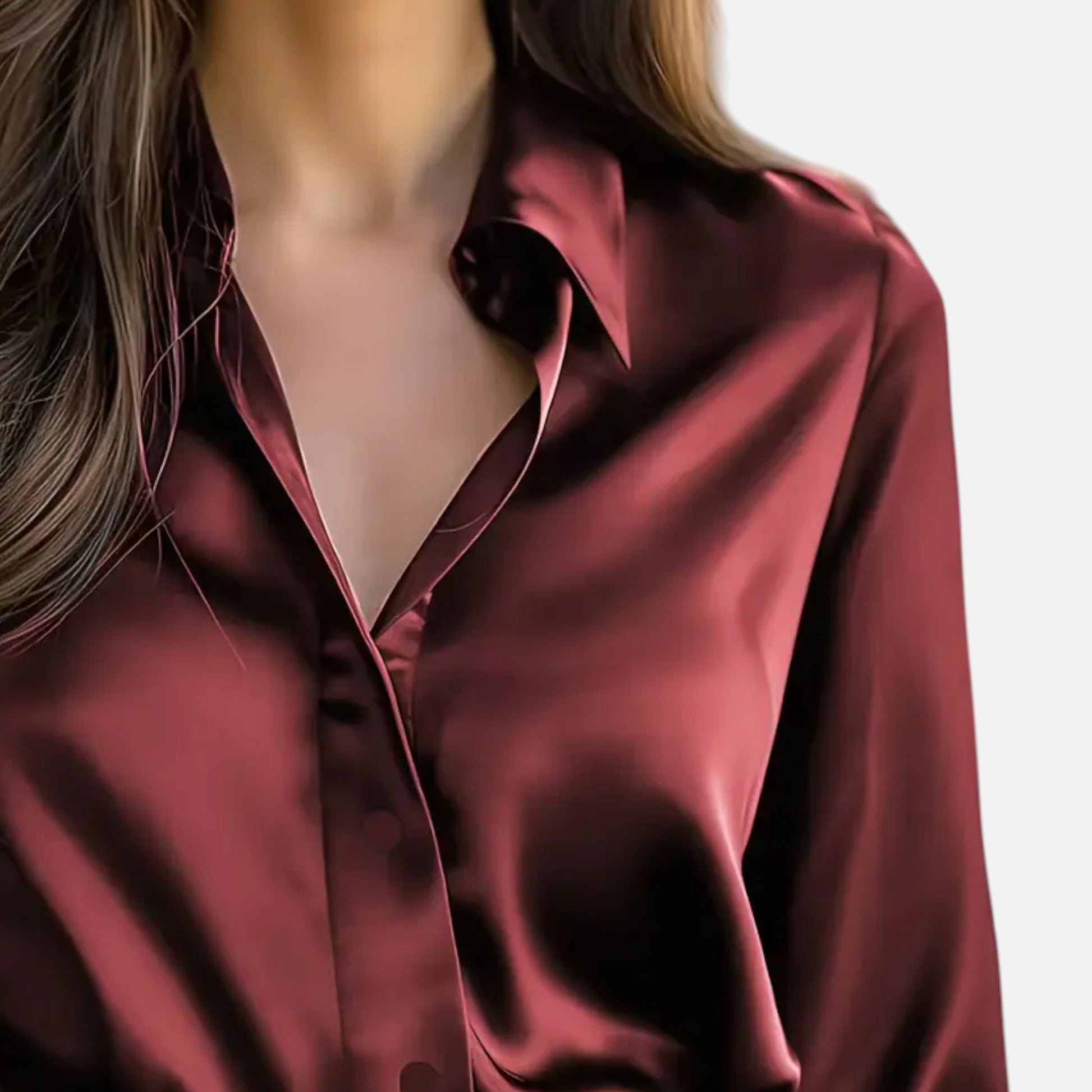 Dorevelle Women’s Satin Blouse - Sophisticated Long Sleeve Elegance