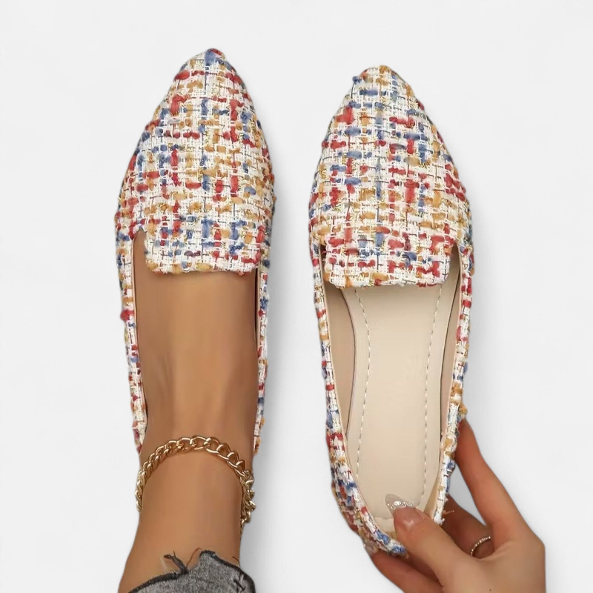Dorevelle | Women’s Plaid Flats – Pointed Toe Autumn Elegance