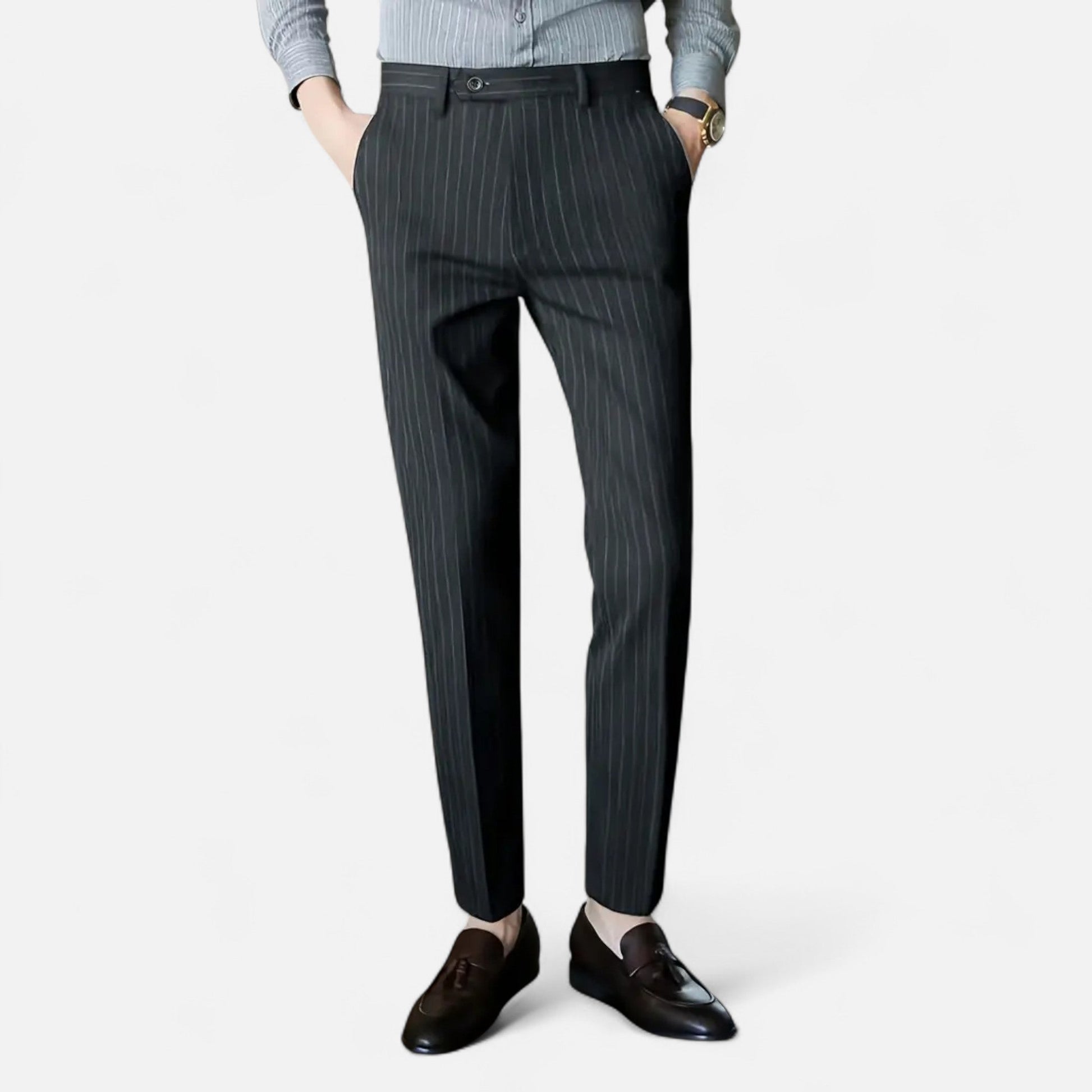 Dorevelle | Herren Anzugshose mit Streifen – Elegante Slim-Fit Business-Mode