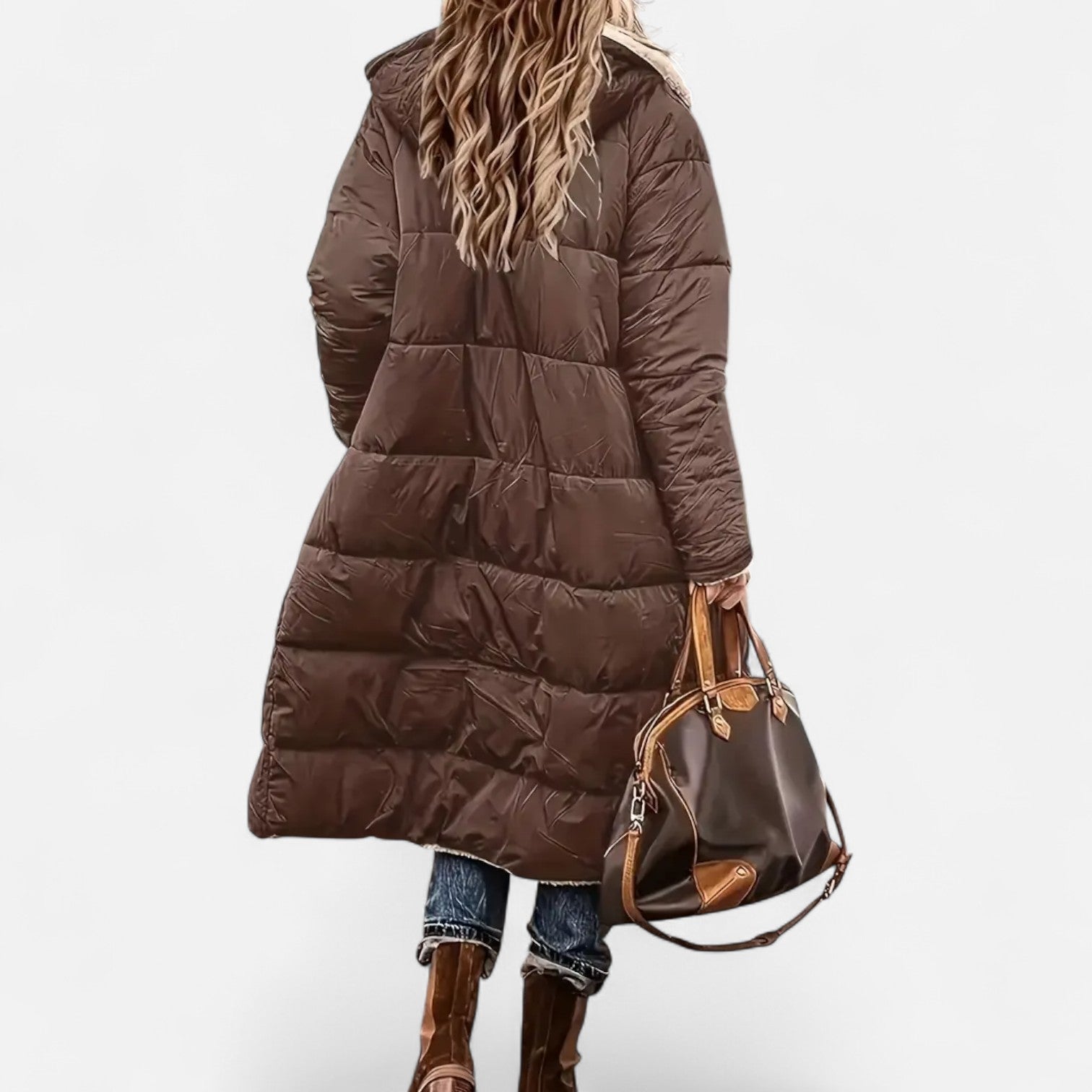 Dorevella | Women’s Long Padded Coat – Fleece Winter Elegance