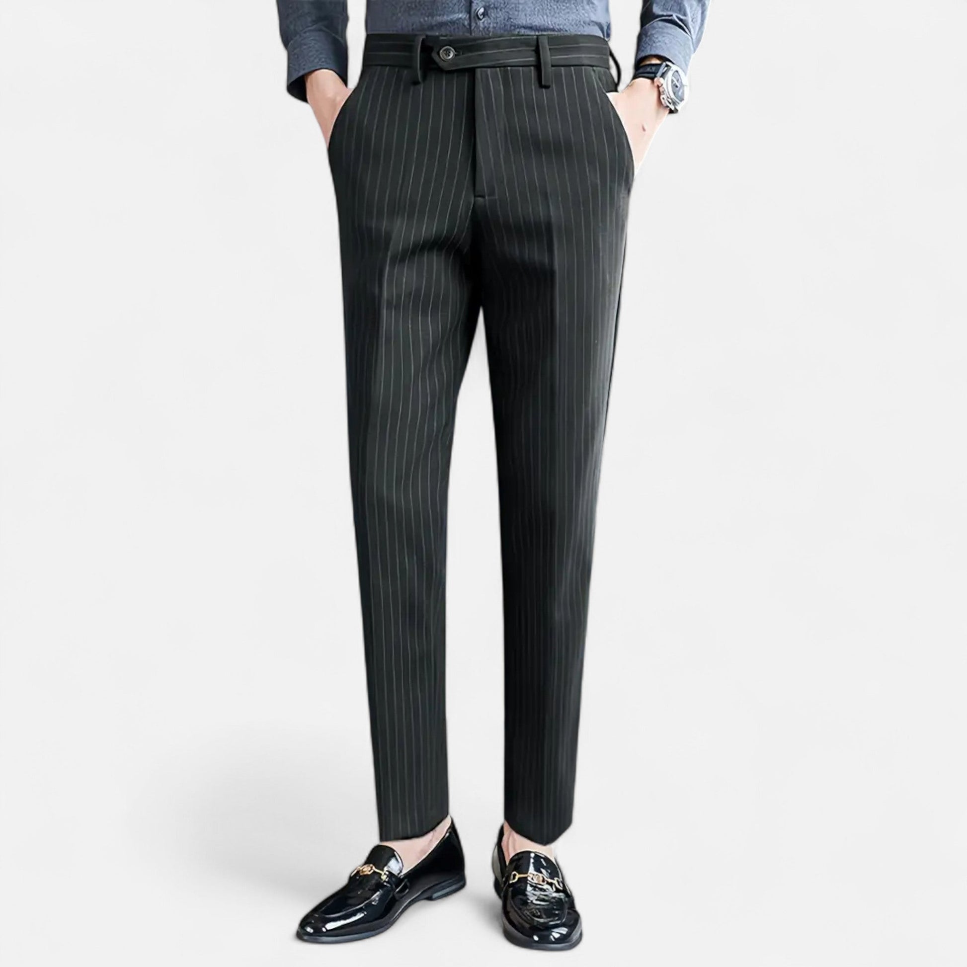 Dorevelle | Herren Anzugshose mit Streifen – Elegante Slim-Fit Business-Mode