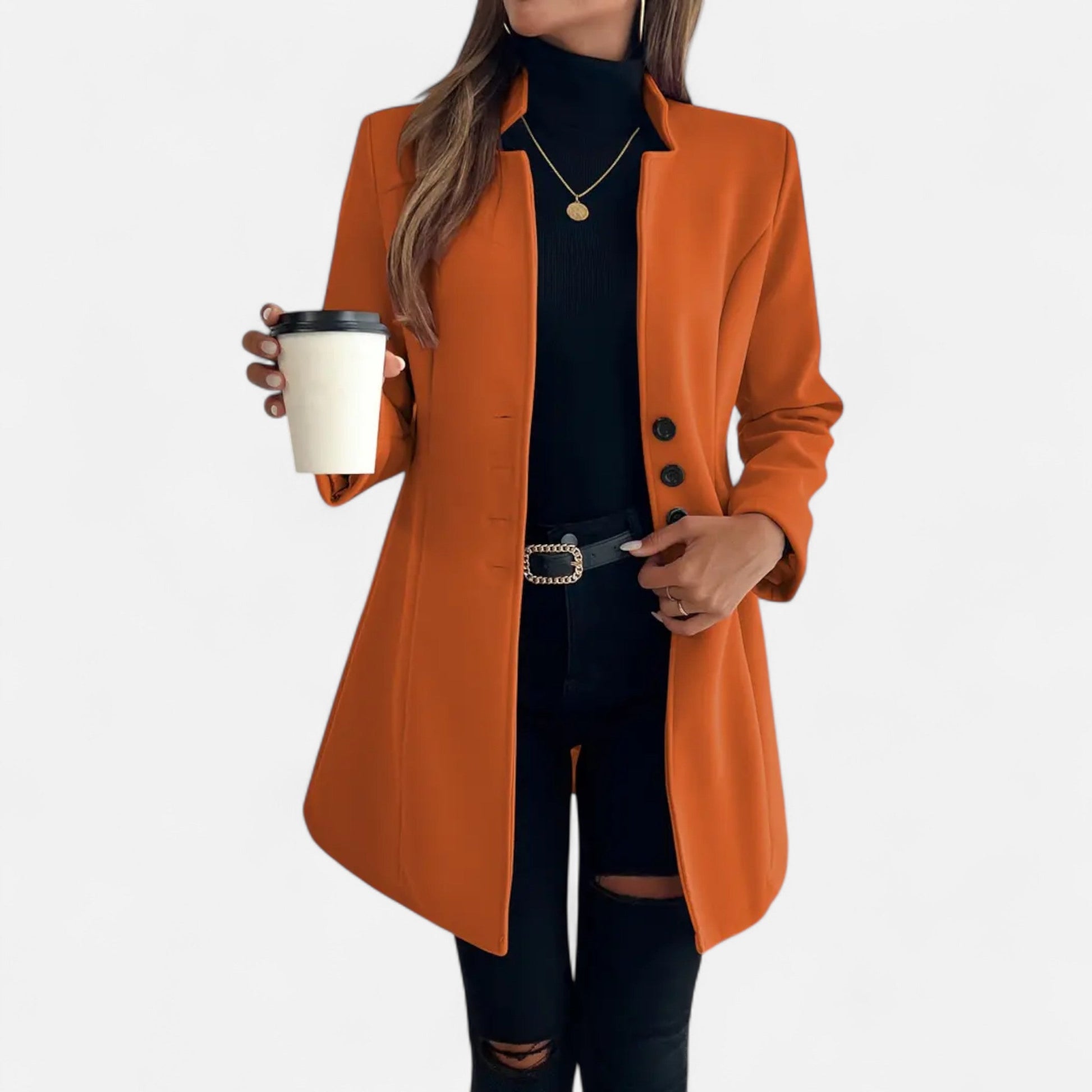 Dorevelle | élégante manteau long pour femmes avec design sophistiqué à manches raglan
