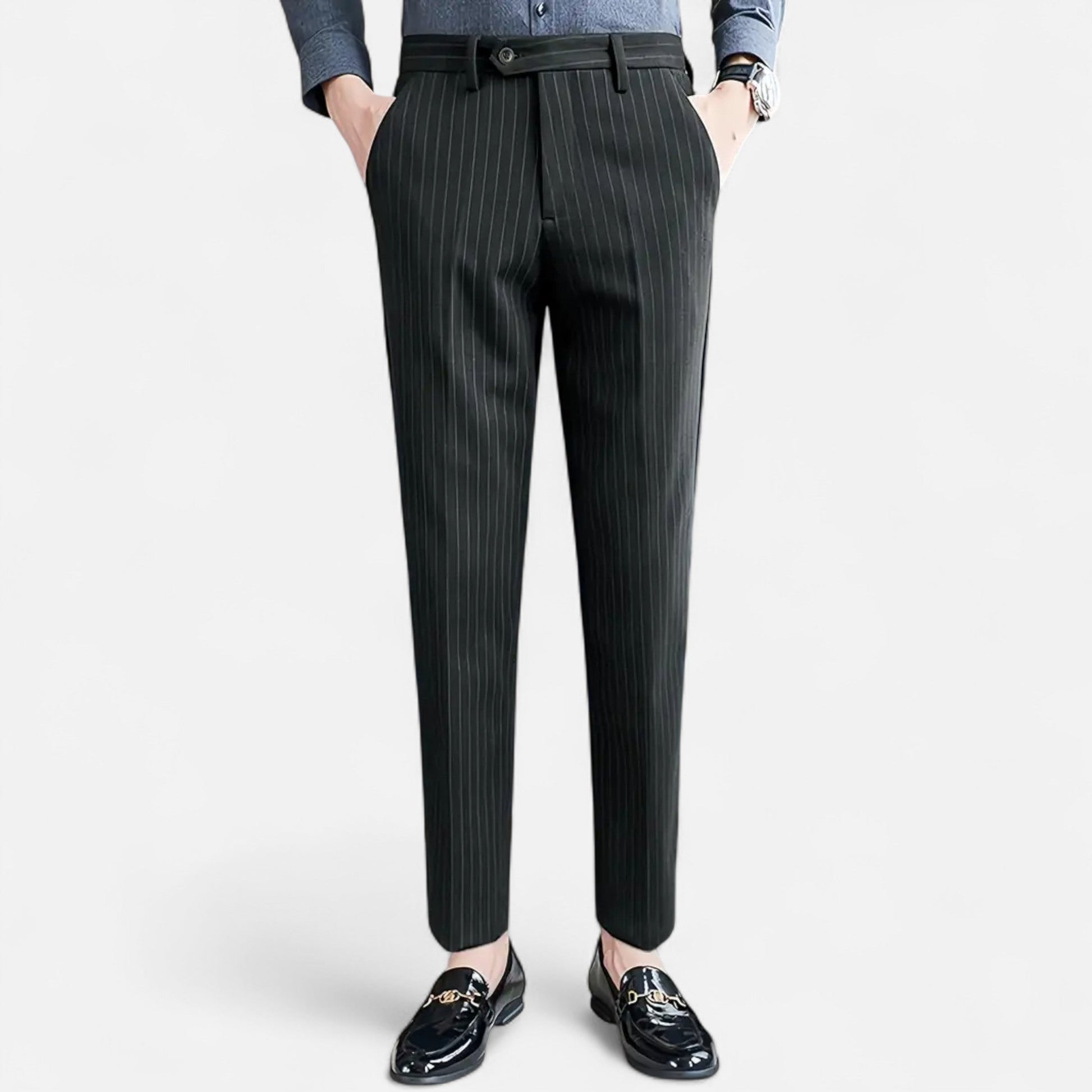 Dorevelle | Herren Anzugshose mit Streifen – Elegante Slim-Fit Business-Mode
