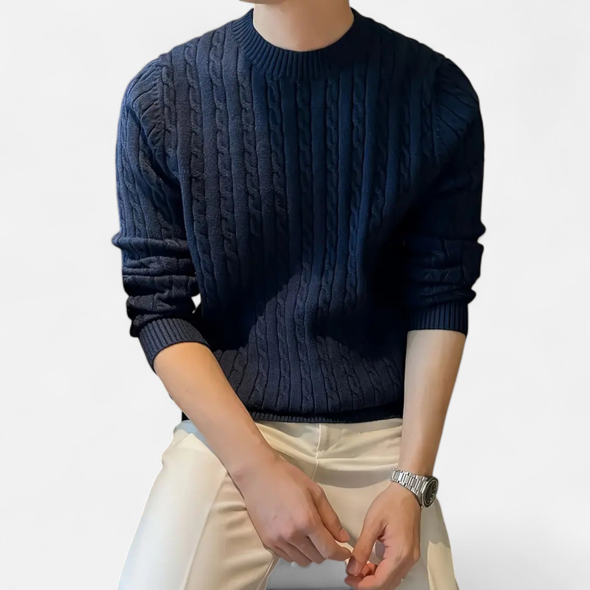 Dorevelle Herren Kabelstrickpullover – Zeitloser Heritage Rundhalsausschnitt