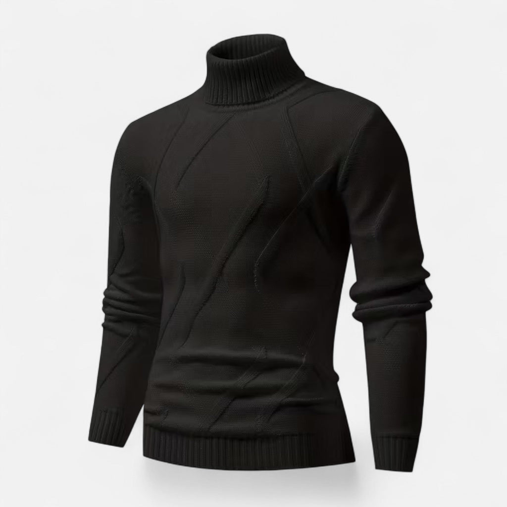 Dorevelle Men’s Cozy Rib-Knit Turtleneck Sweater for Stylish Warmth