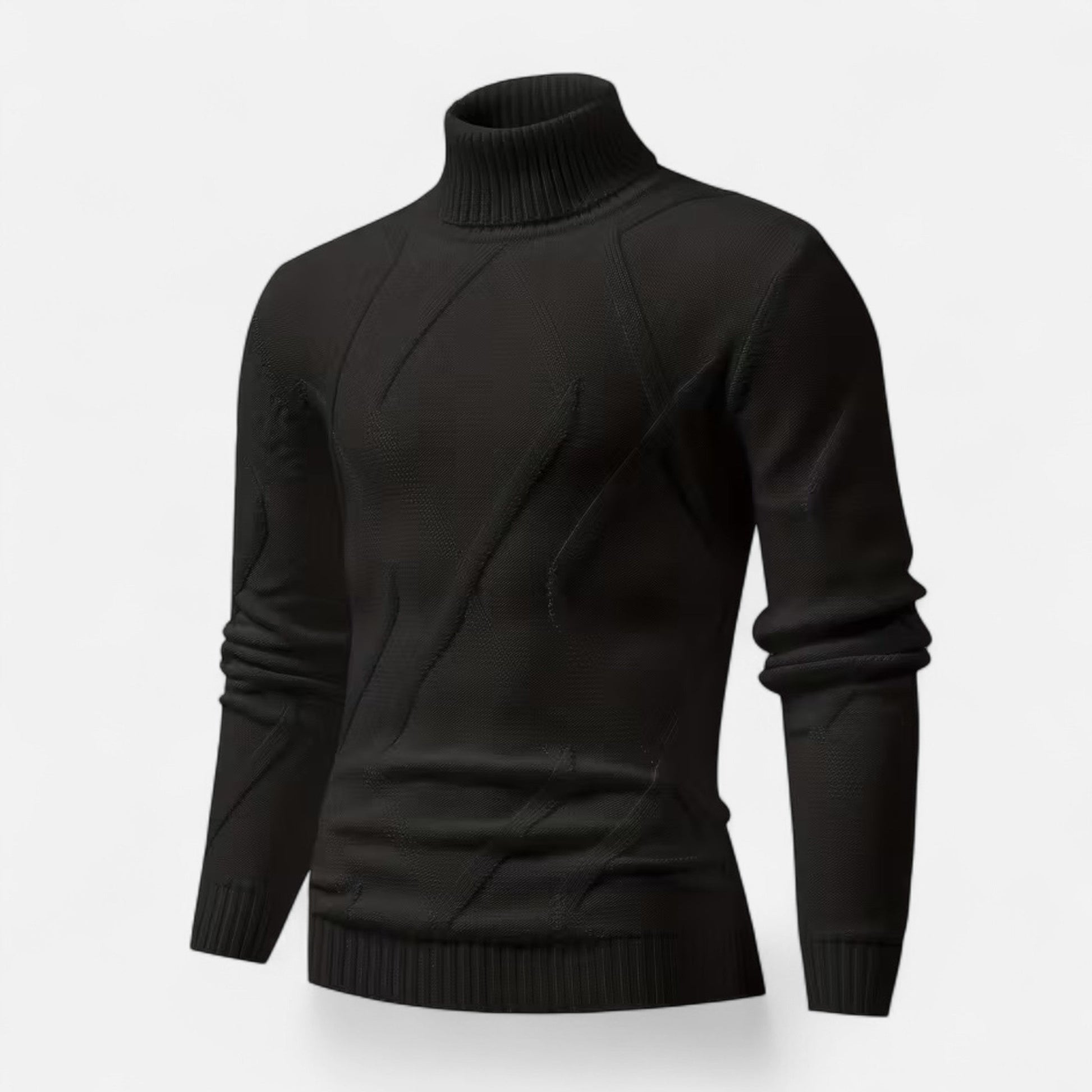 Dorevelle Men’s Cozy Rib-Knit Turtleneck Sweater for Stylish Warmth