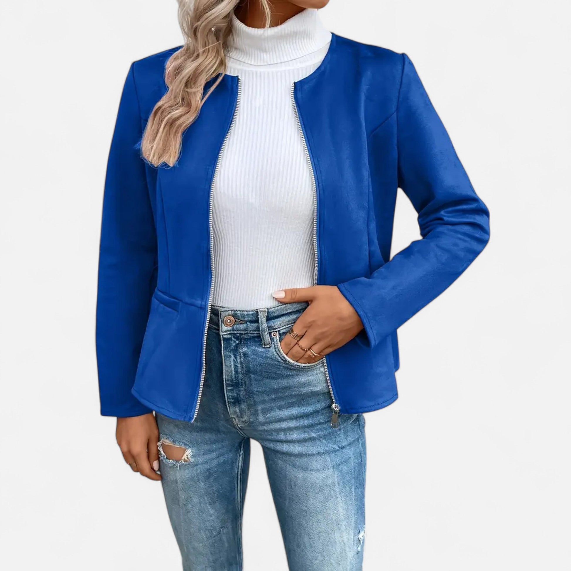 Dorevelle | Damen-Cropped-Jacke – Schlanke ZIP-Optik für stilvolle Eleganz