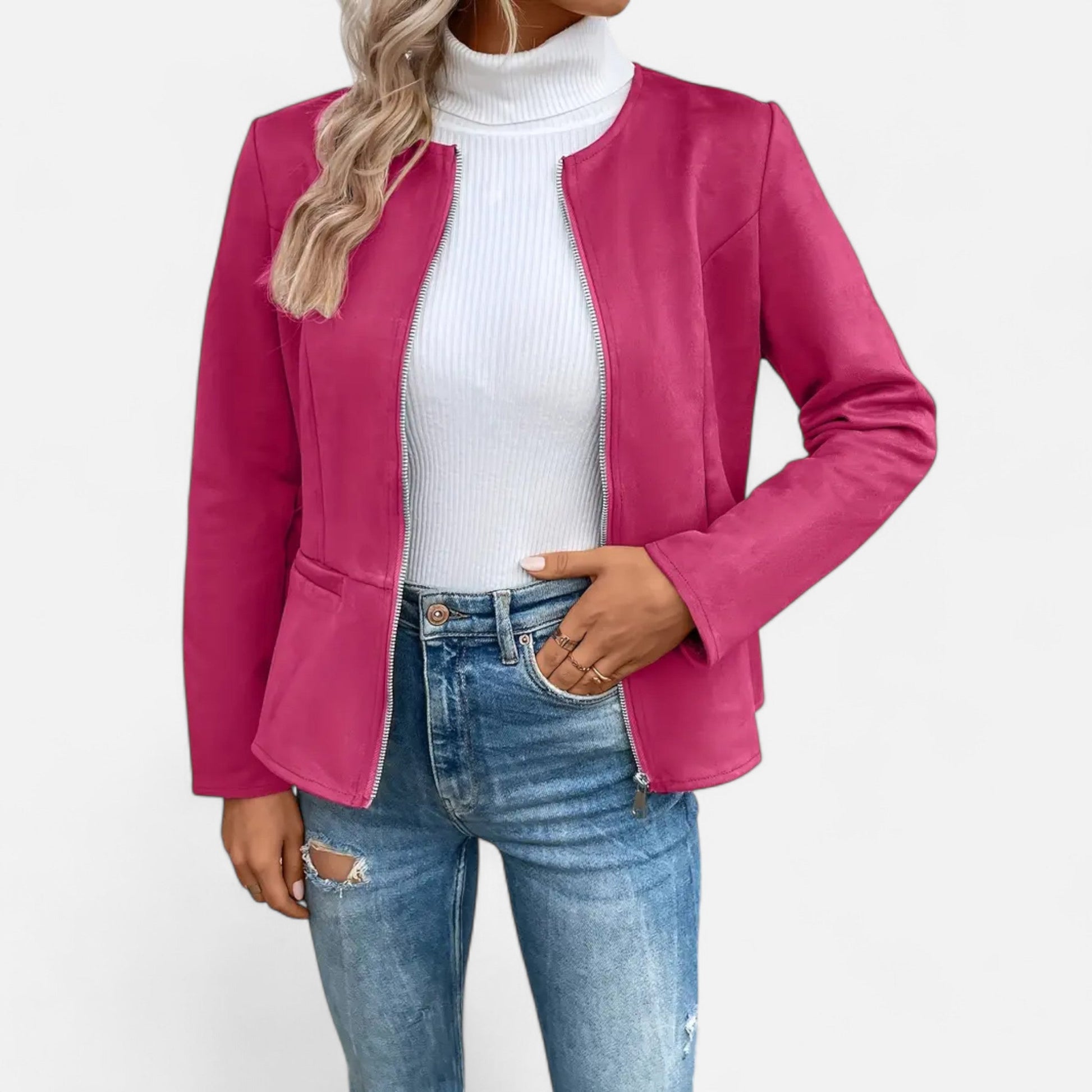 Dorevelle | Damen-Cropped-Jacke – Schlanke ZIP-Optik für stilvolle Eleganz