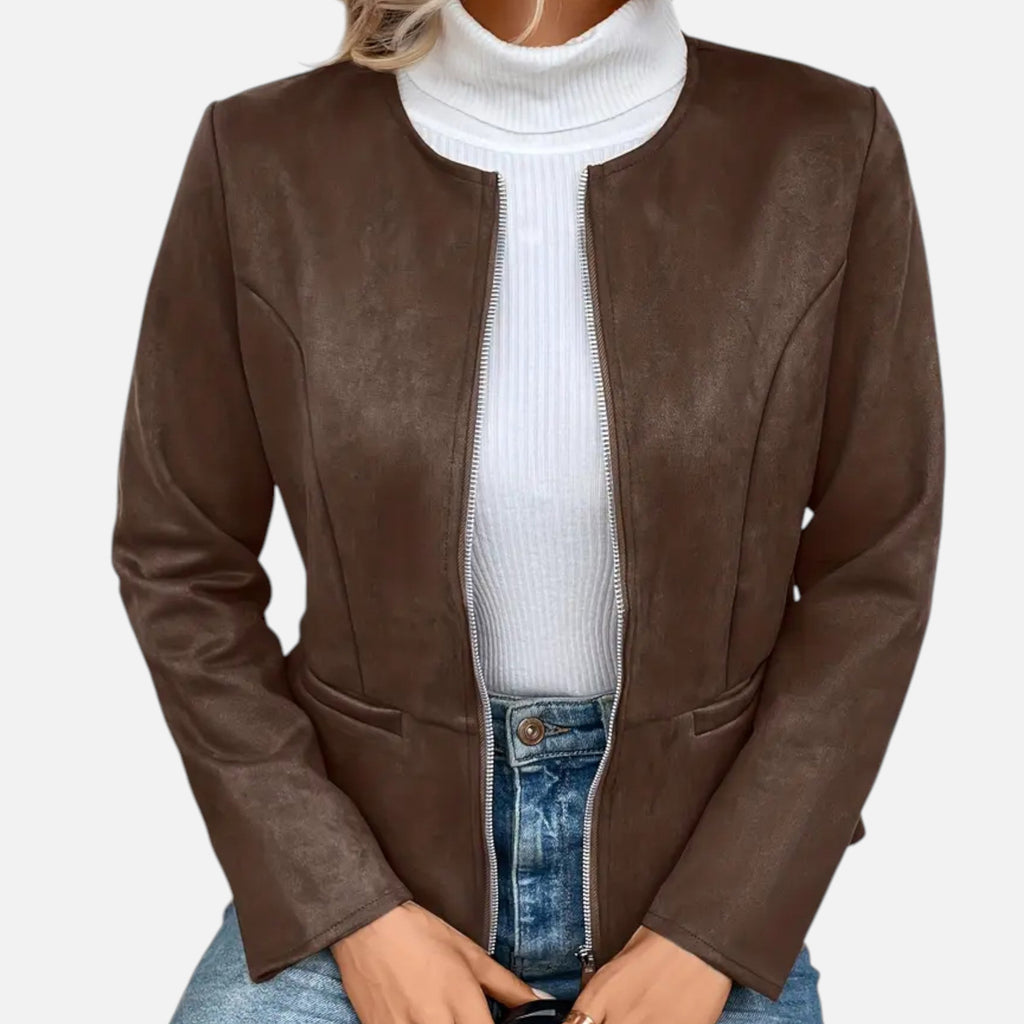 Dorevelle | Damen-Cropped-Jacke – Schlanke ZIP-Optik für stilvolle Eleganz