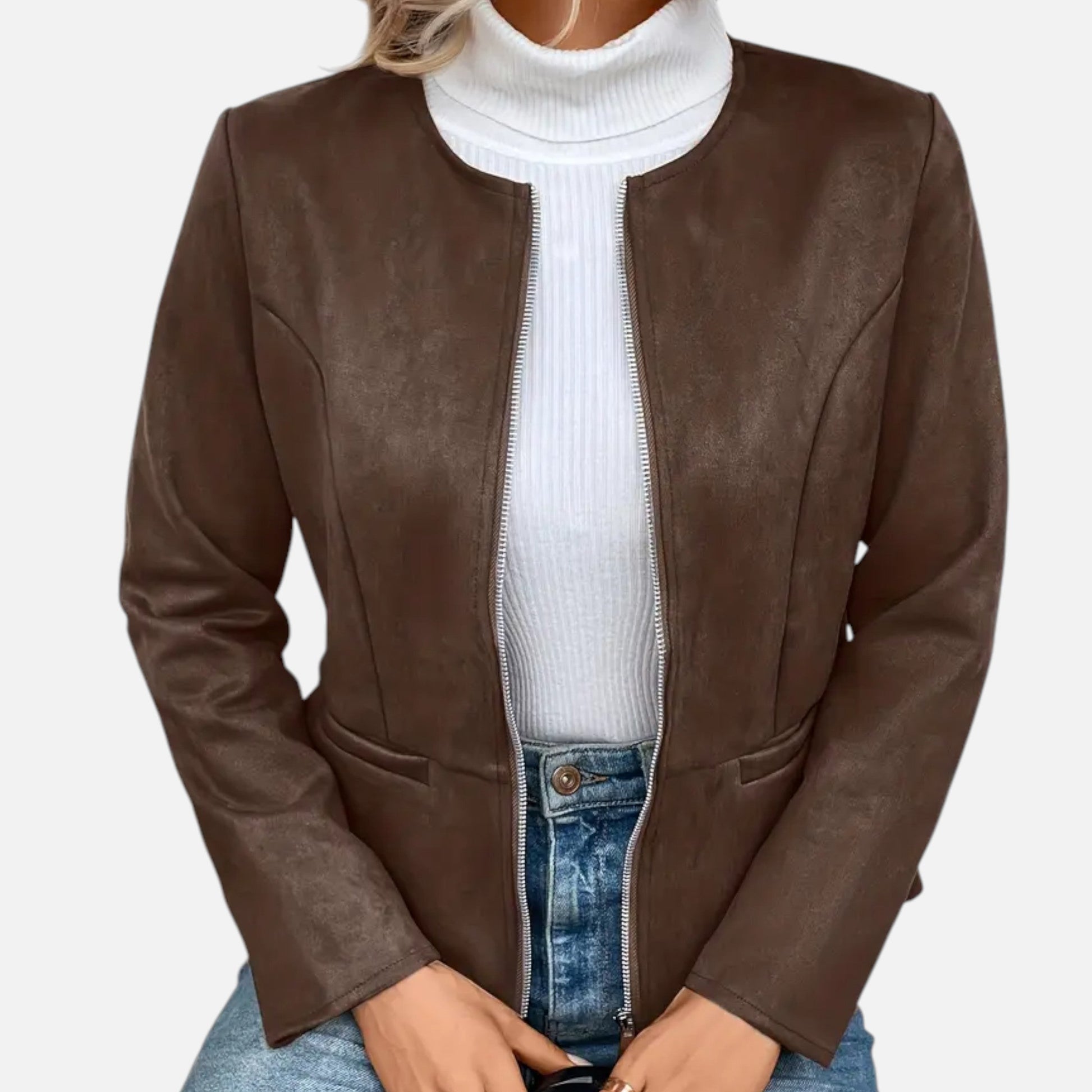 Dorevelle | Damen-Cropped-Jacke – Schlanke ZIP-Optik für stilvolle Eleganz