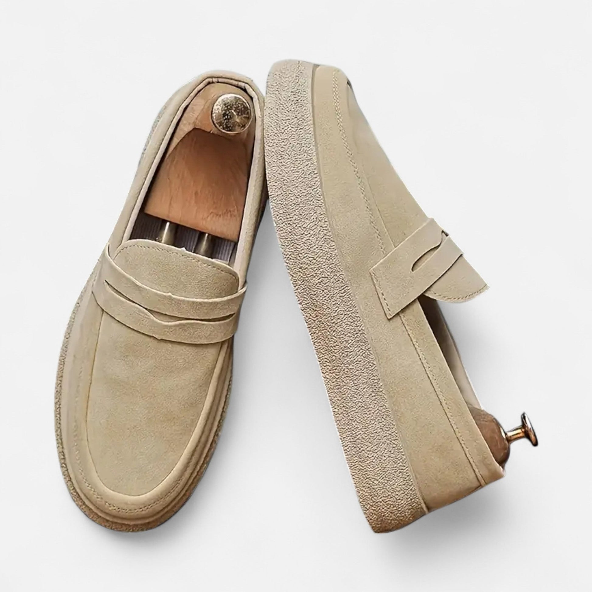 Dorevelle Men’s Slip-On Loafers – Elegant Brown Buckle Casual Shoes