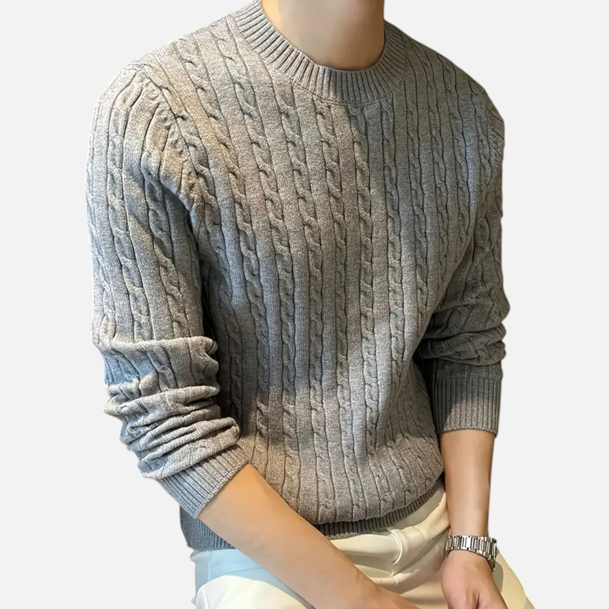 Dorevelle Herren Kabelstrickpullover – Zeitloser Heritage Rundhalsausschnitt
