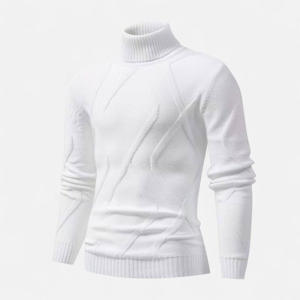 Dorevelle Men’s Cozy Rib-Knit Turtleneck Sweater for Stylish Warmth