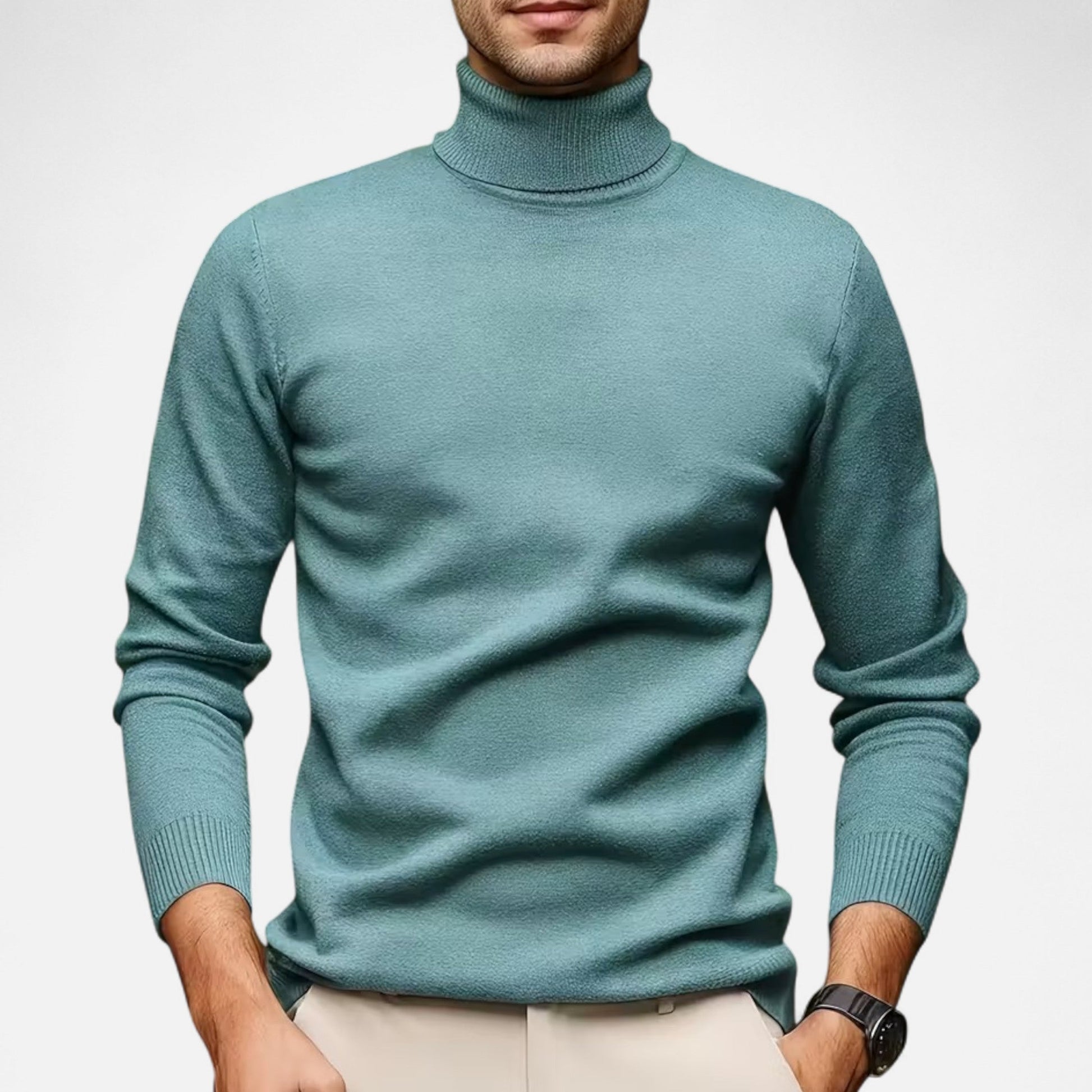 Dorevelle Herren Alltags Solid Turtleneck Pullover – Stilvoll und Bequem
