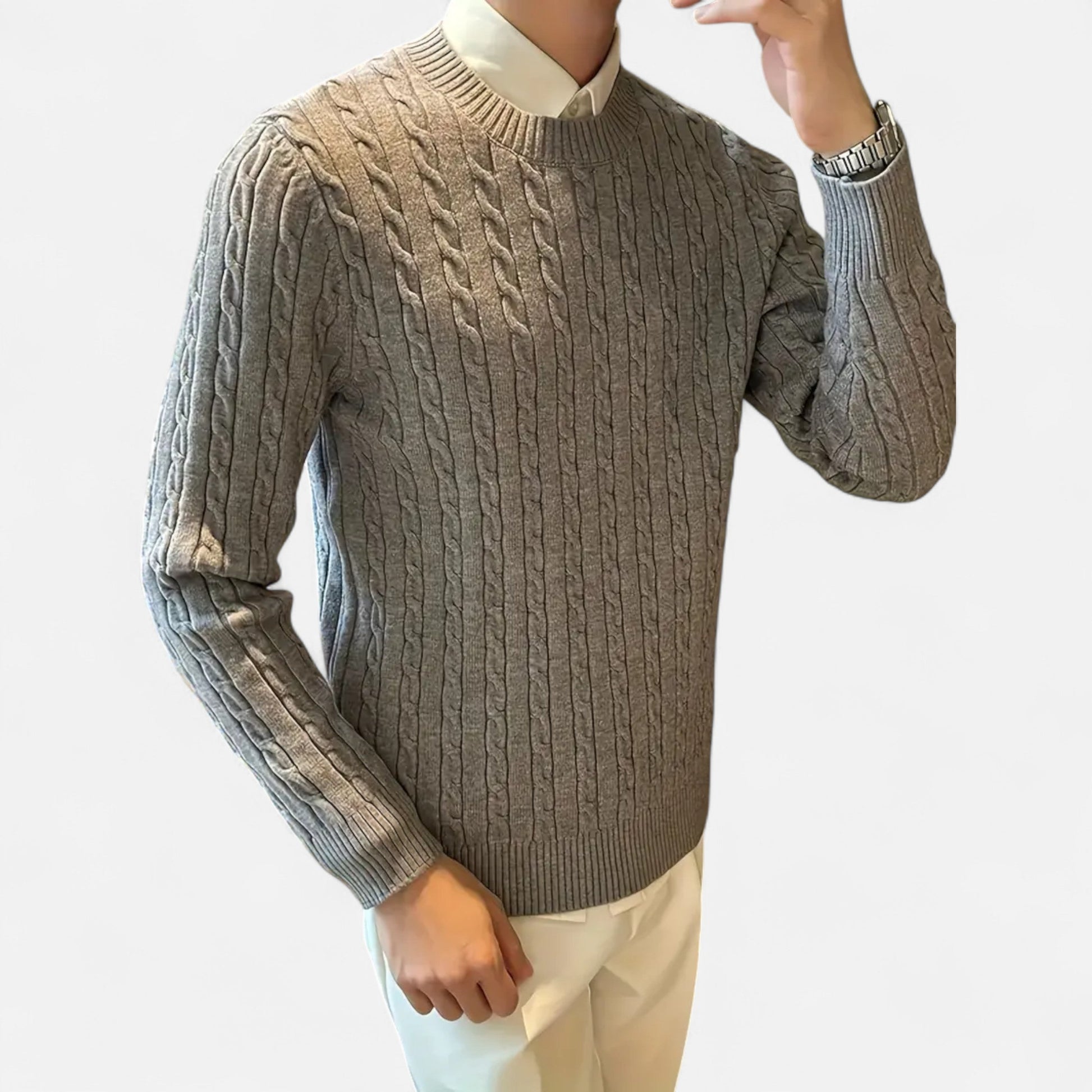 Dorevelle Herren Kabelstrickpullover – Zeitloser Heritage Rundhalsausschnitt