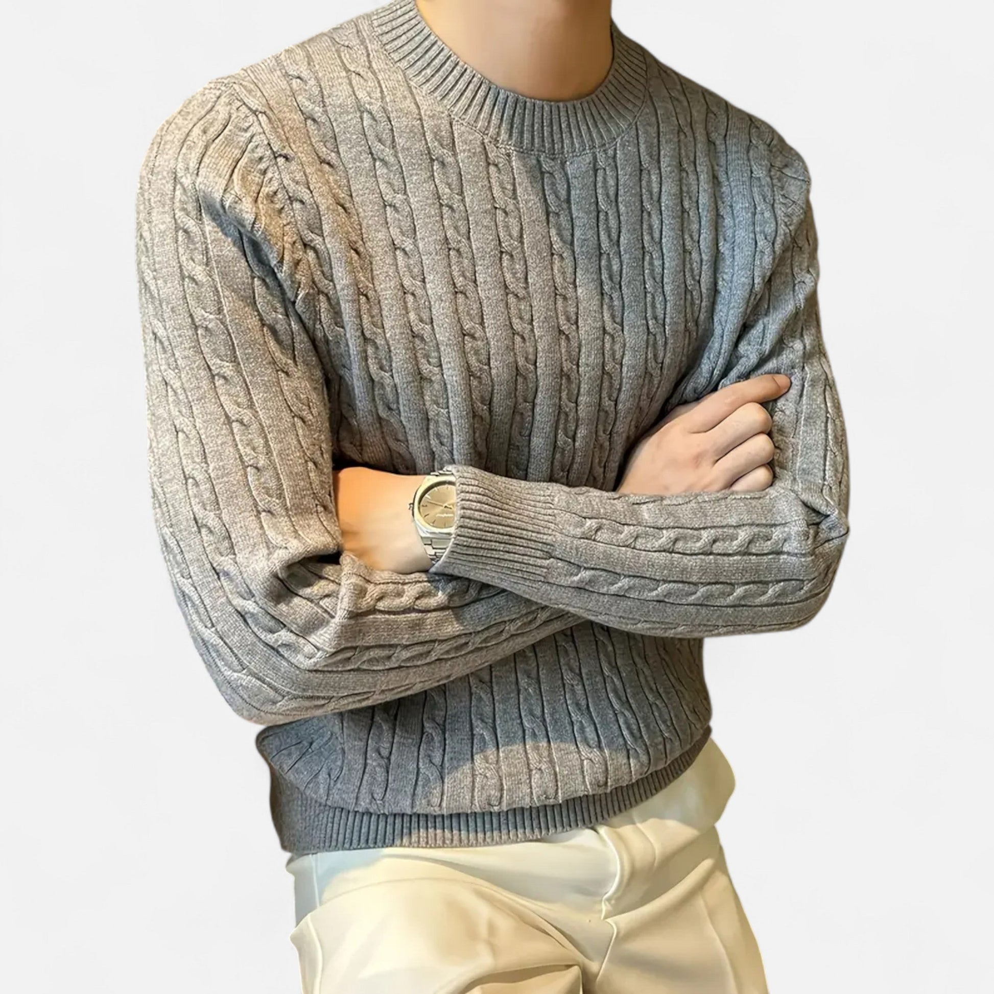 Dorevelle Herren Kabelstrickpullover – Zeitloser Heritage Rundhalsausschnitt