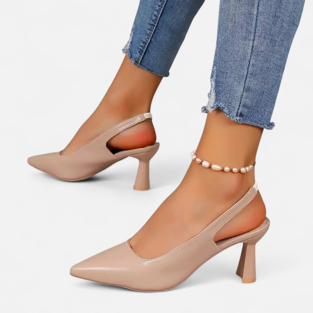 Dorevelle | Women’s Slingback Heels – Sparkle Accent Elegance