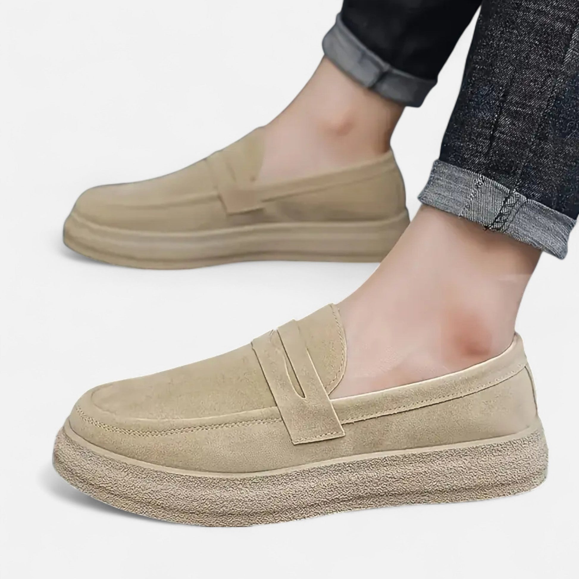 Dorevelle Men’s Slip-On Loafers – Elegant Brown Buckle Casual Shoes