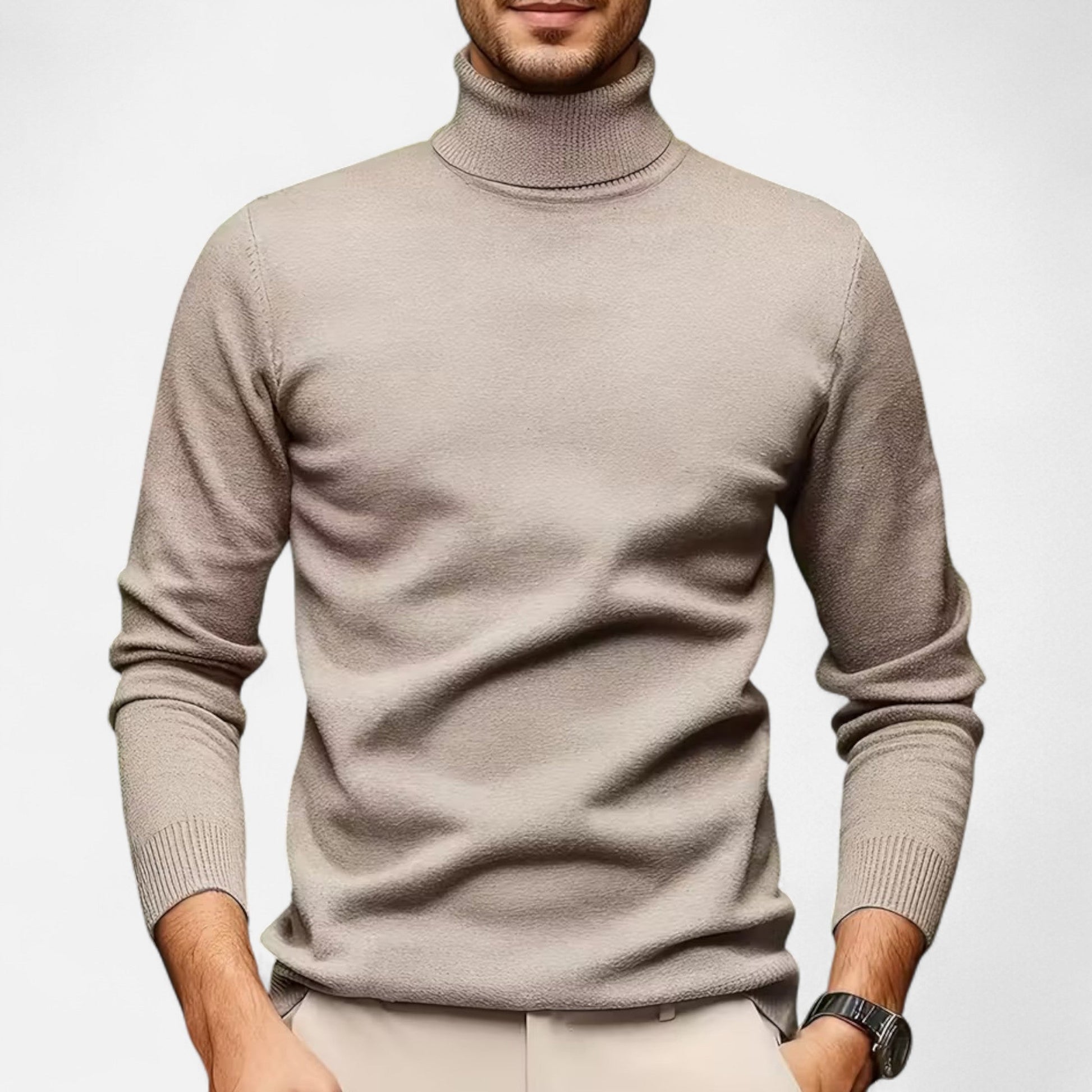 Dorevelle Herren Alltags Solid Turtleneck Pullover – Stilvoll und Bequem