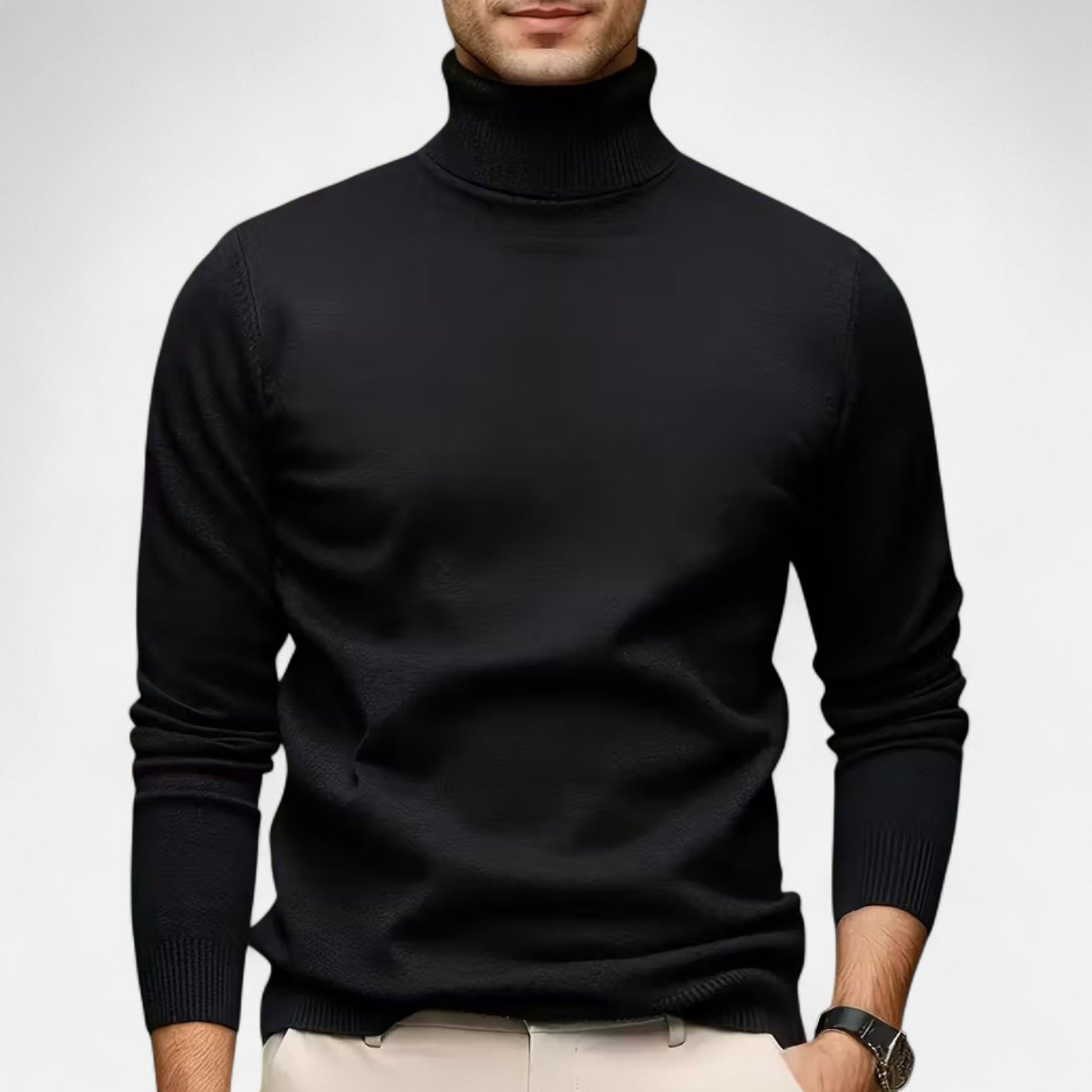 Dorevelle Herren Alltags Solid Turtleneck Pullover – Stilvoll und Bequem