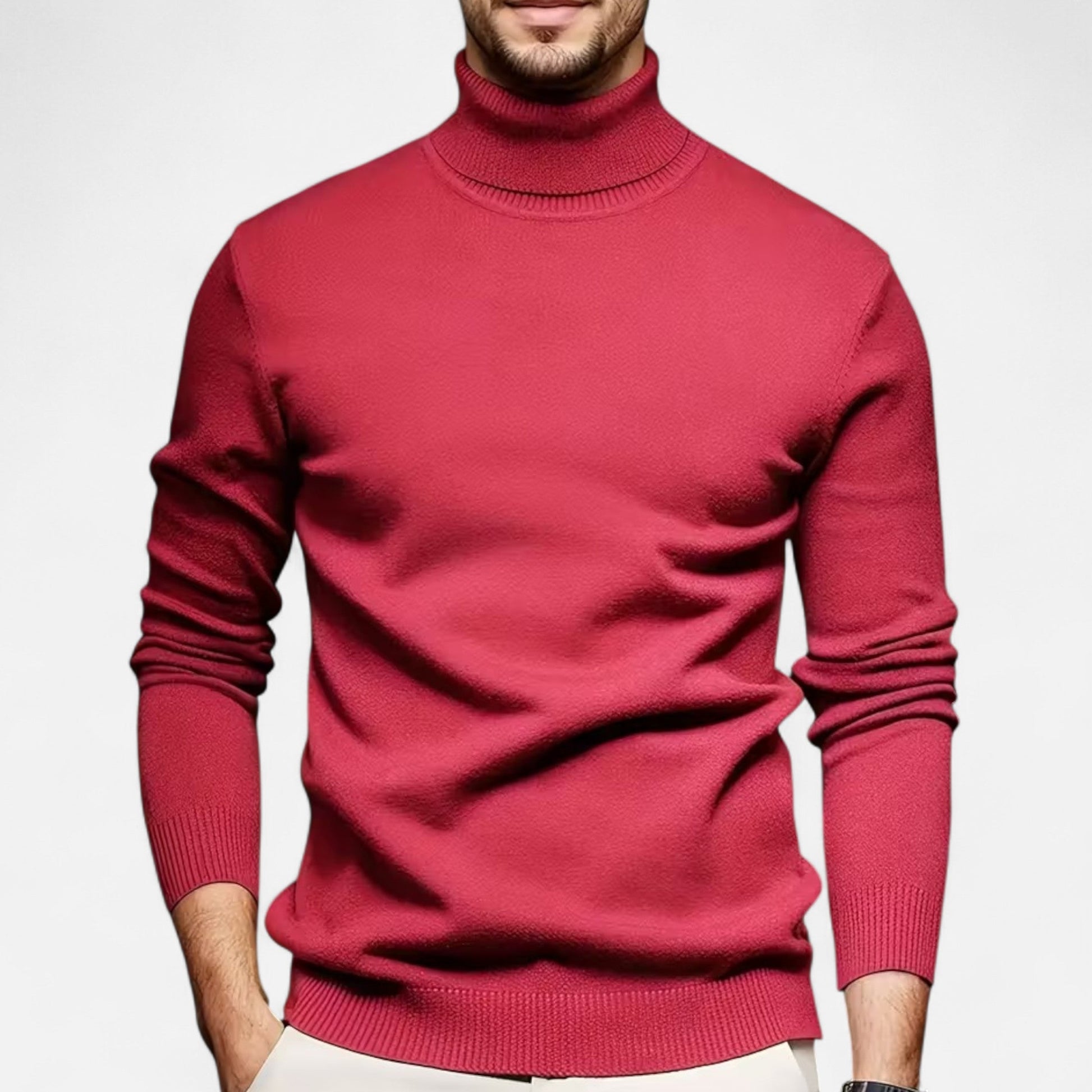 Dorevelle Herren Alltags Solid Turtleneck Pullover – Stilvoll und Bequem