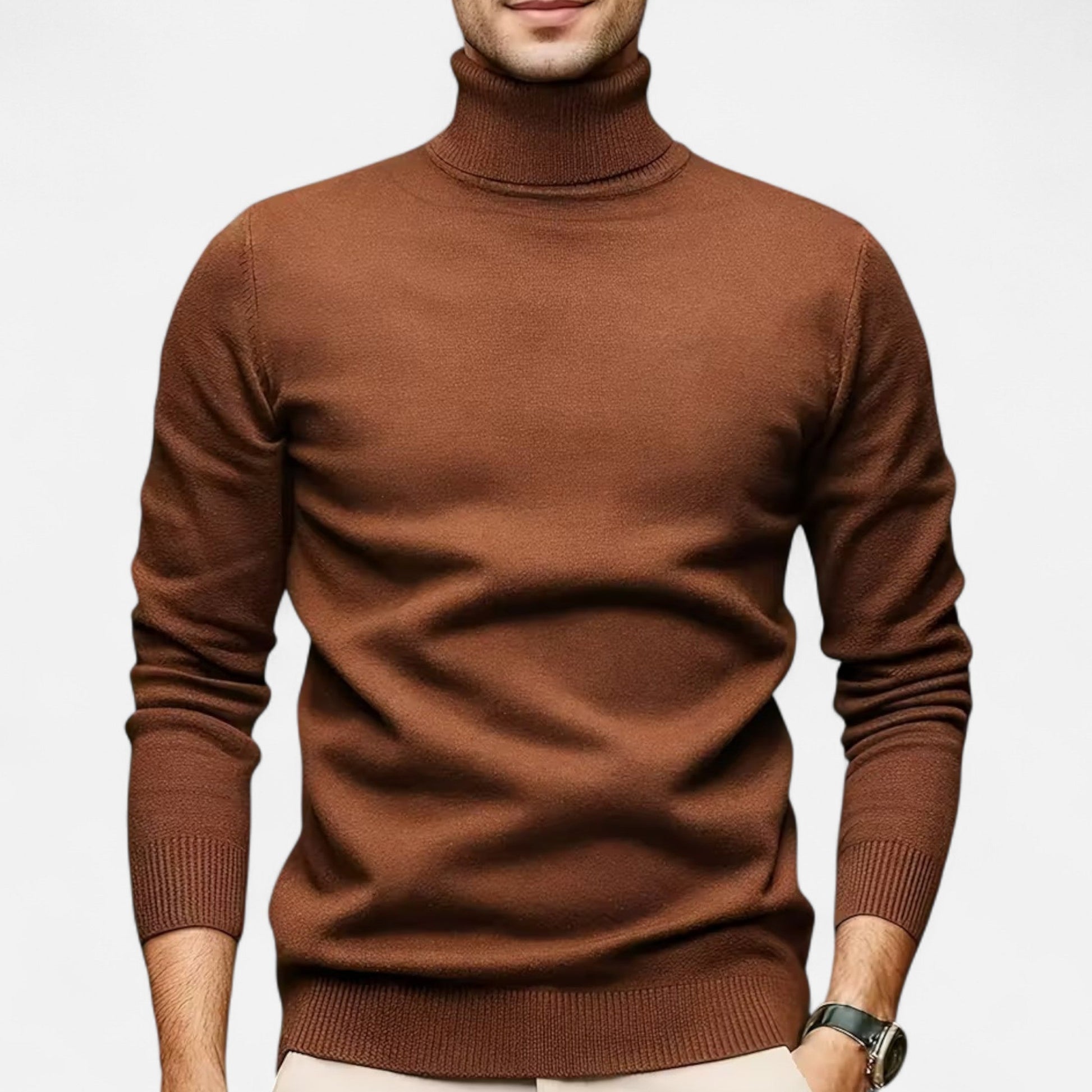Dorevelle Herren Alltags Solid Turtleneck Pullover – Stilvoll und Bequem