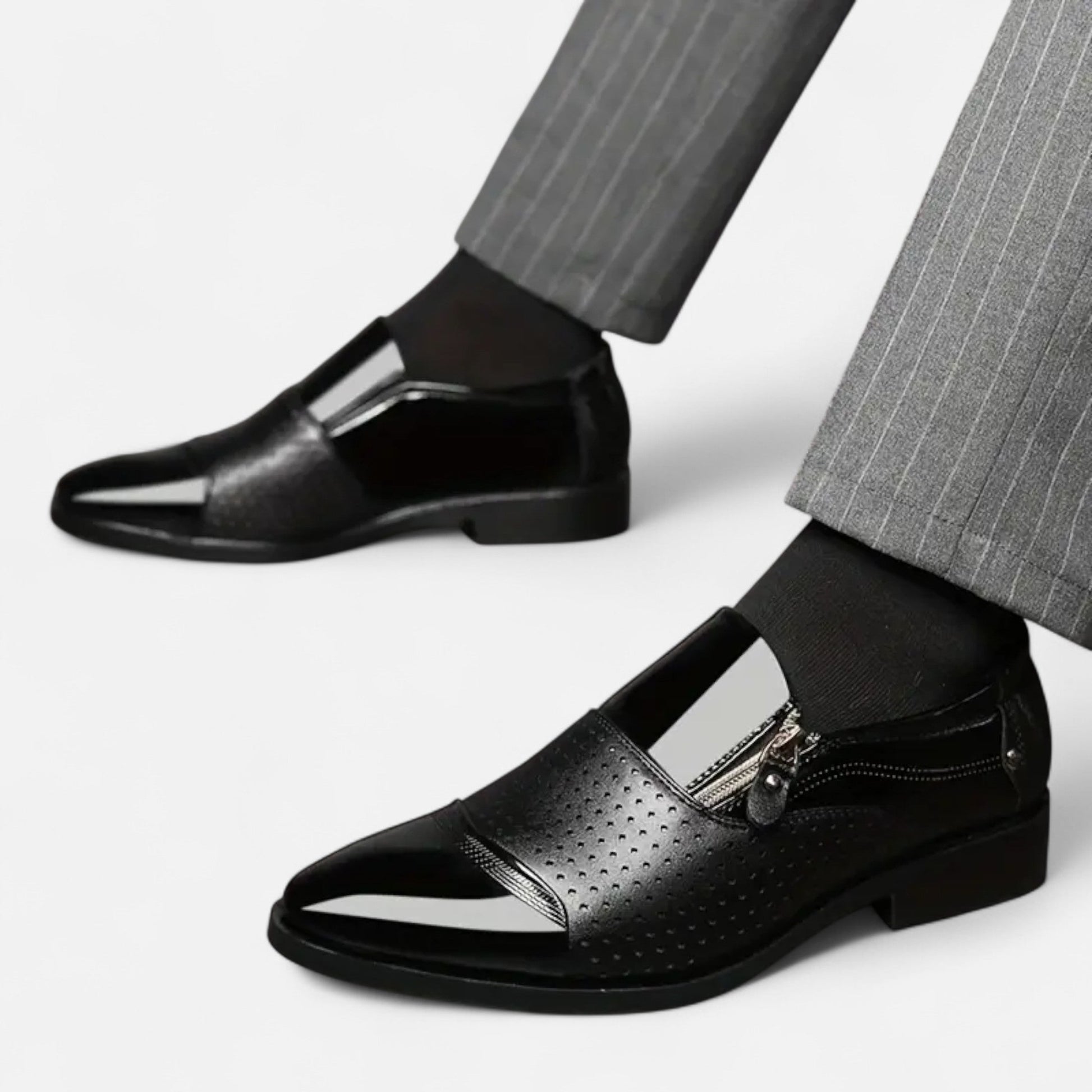 Dorevelle | Herren glänzende Business-Schuhe – Spitzzehen im britischen Stil für elegante Auftritte