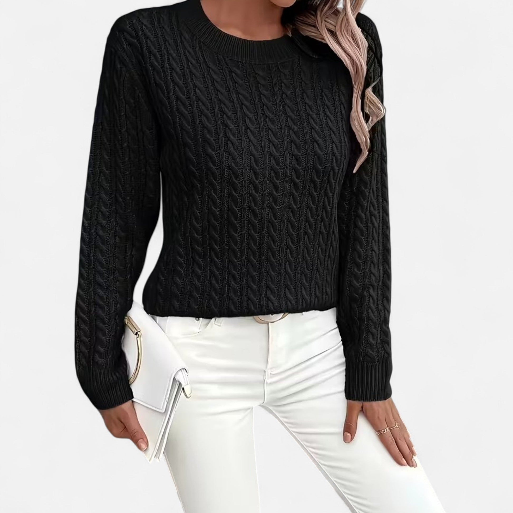 Dorevelle | Women's Cozy Casual Round-Neck Sweater for Effortless Style