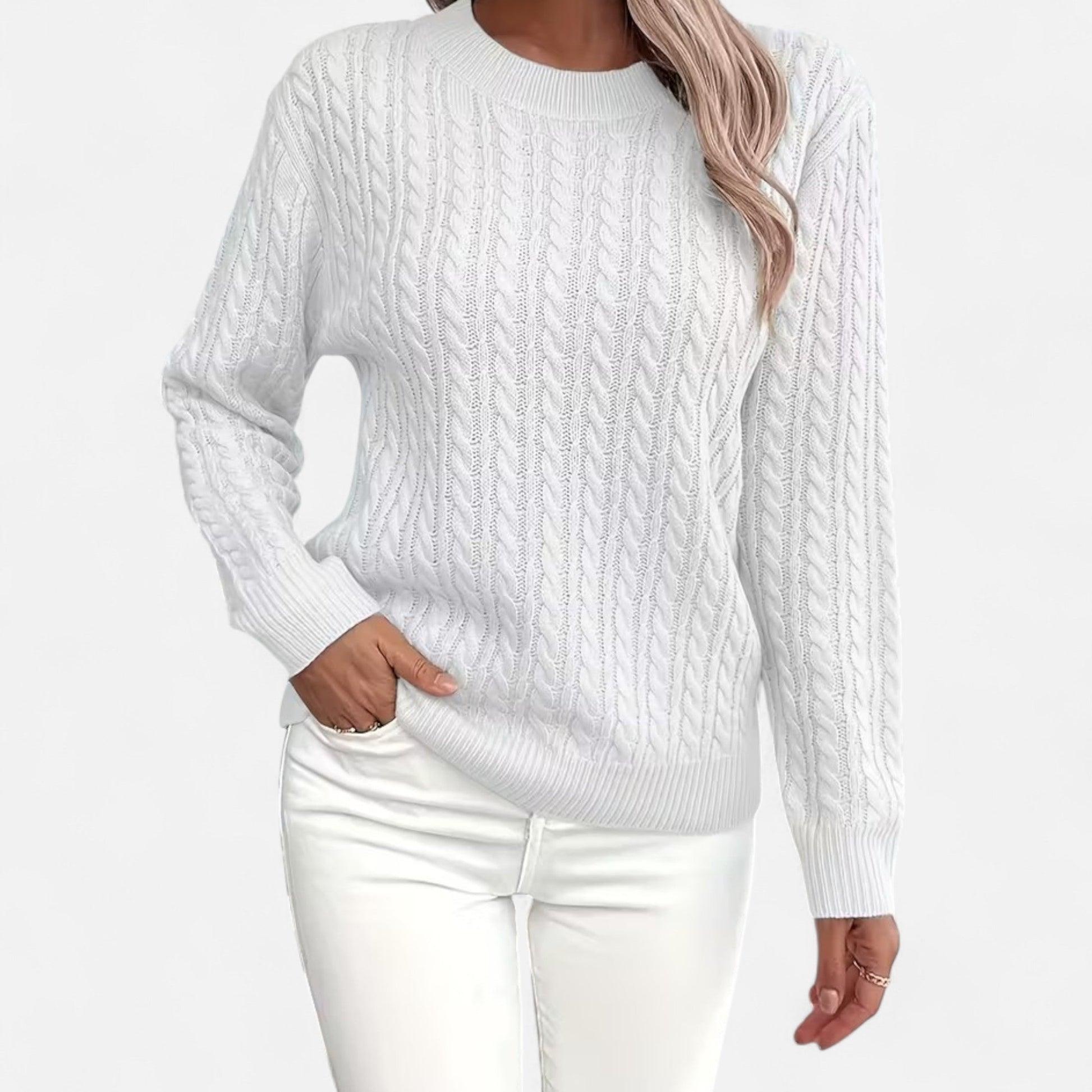 Dorevelle | Women's Cozy Casual Round-Neck Sweater for Effortless Style