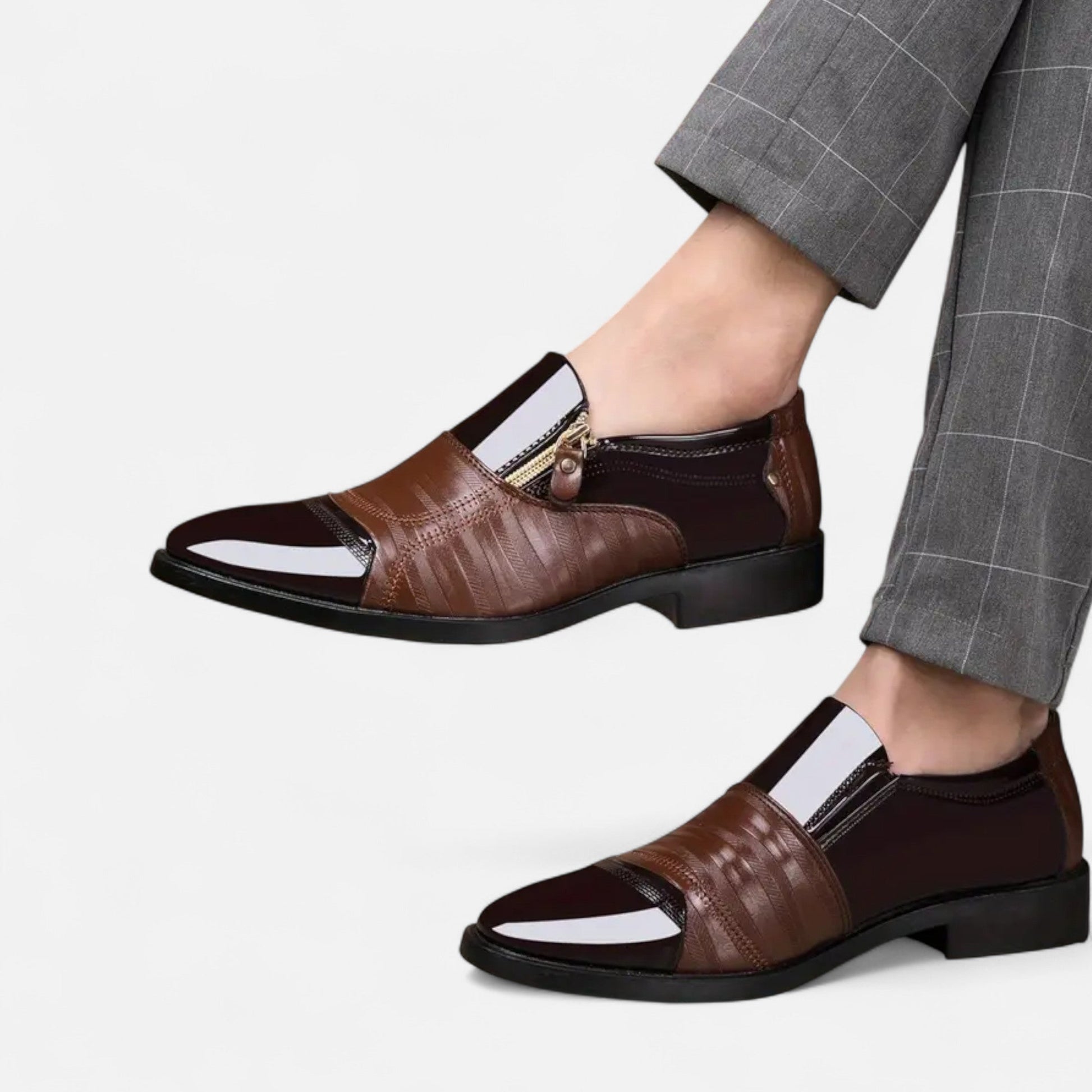 Dorevelle | Herren glänzende Business-Schuhe – Spitzzehen im britischen Stil für elegante Auftritte