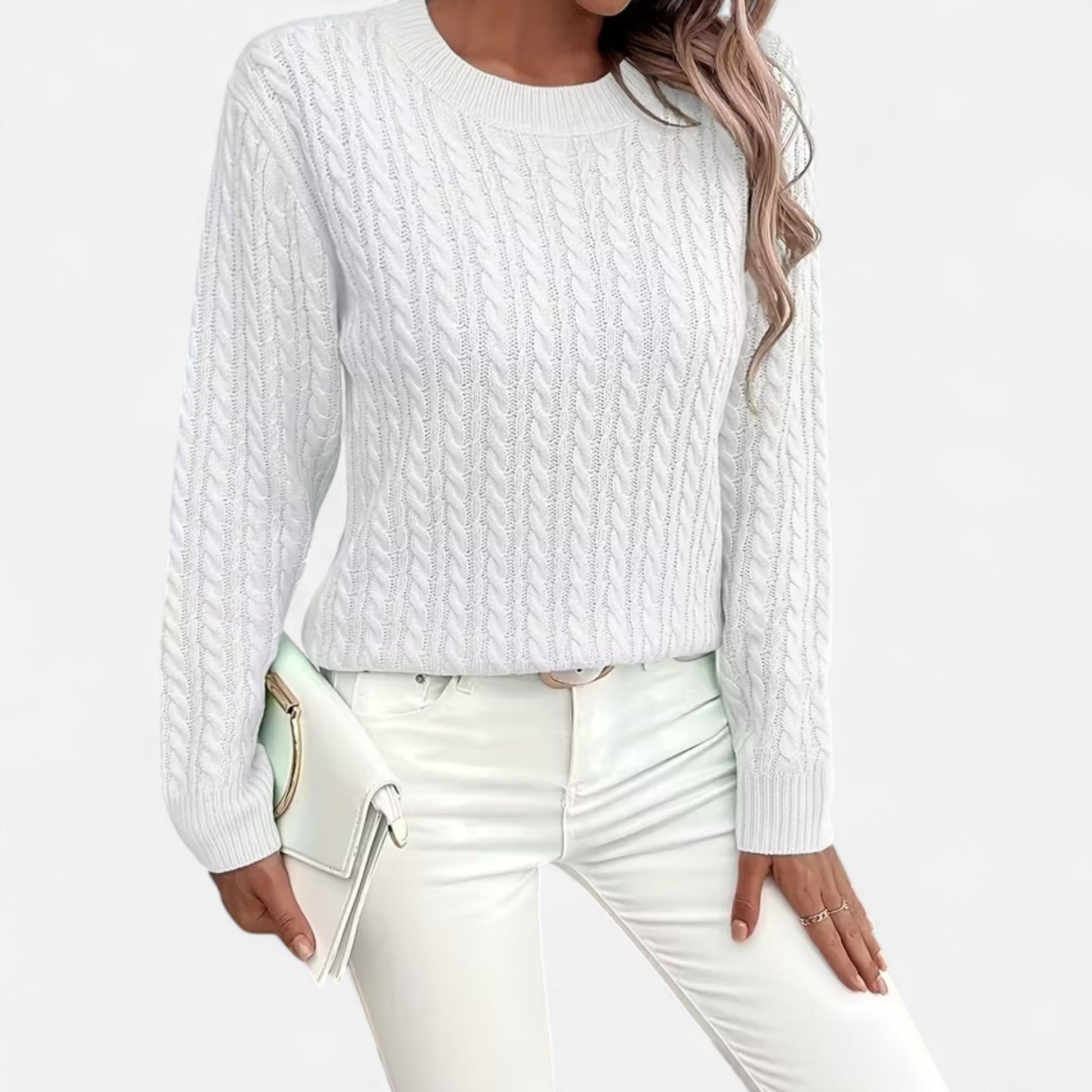 Dorevelle | Women's Cozy Casual Round-Neck Sweater for Effortless Style