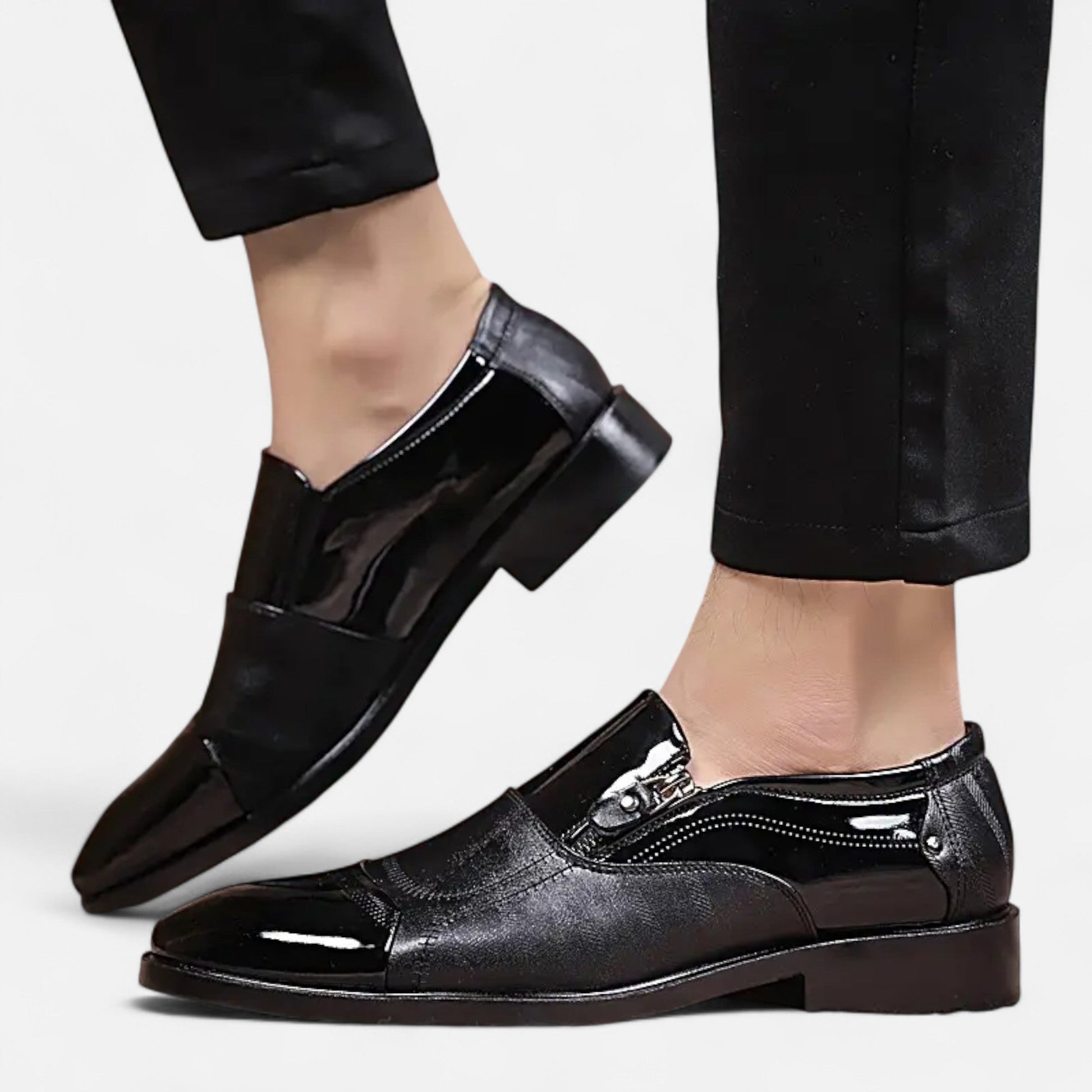 Dorevelle | Herren glänzende Business-Schuhe – Spitzzehen im britischen Stil für elegante Auftritte