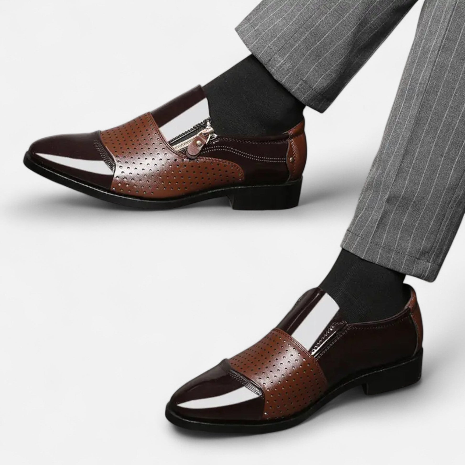 Dorevelle | Herren glänzende Business-Schuhe – Spitzzehen im britischen Stil für elegante Auftritte