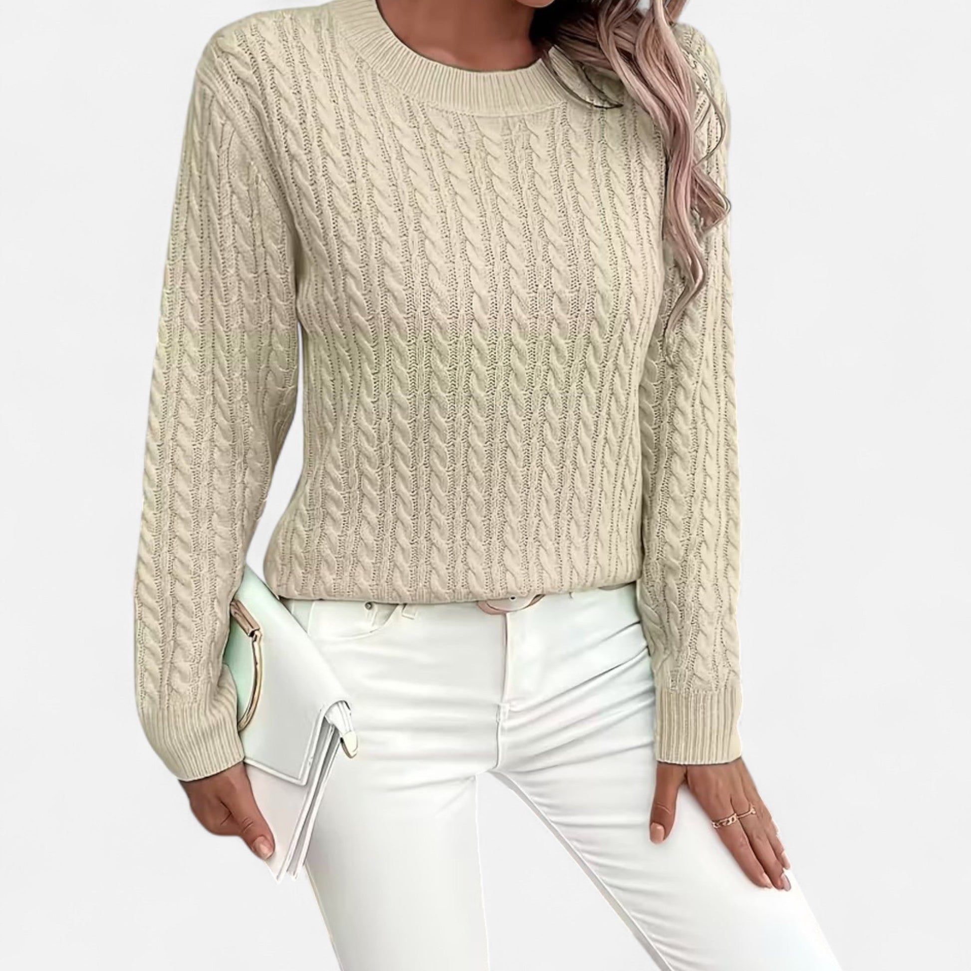 Dorevelle | Women's Cozy Casual Round-Neck Sweater for Effortless Style