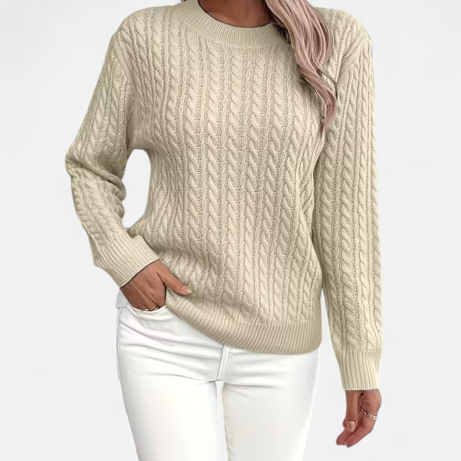 Dorevelle | Women's Cozy Casual Round-Neck Sweater for Effortless Style
