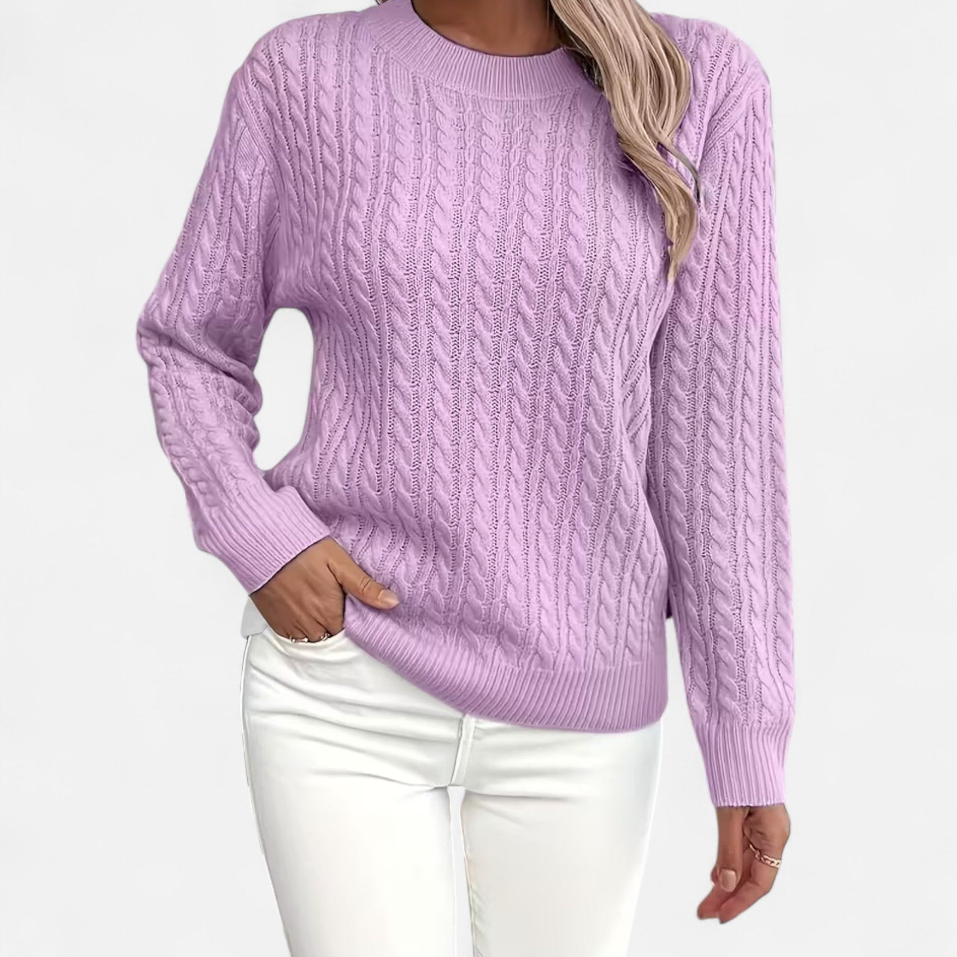 Dorevelle | Women's Cozy Casual Round-Neck Sweater for Effortless Style