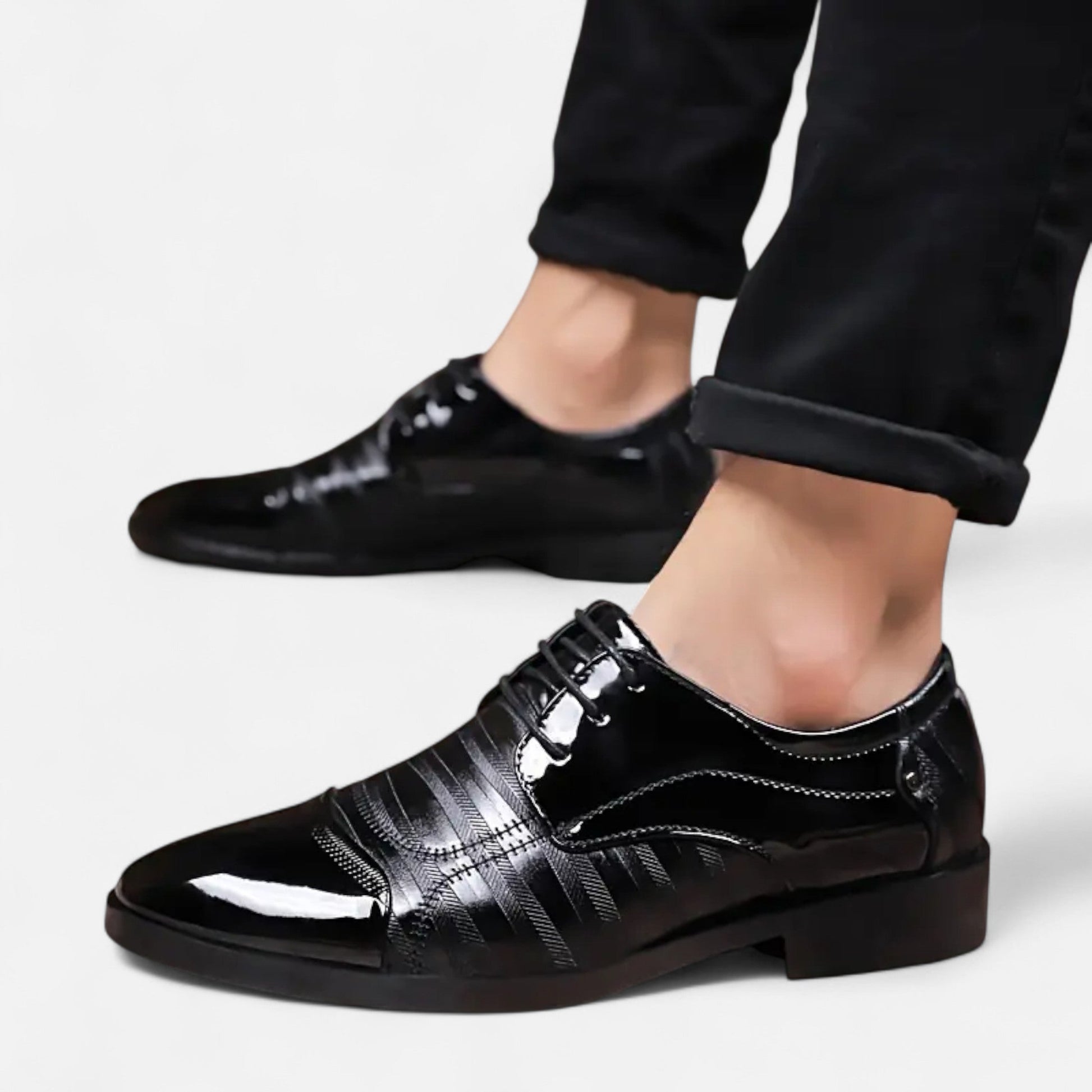 Dorevelle | Herren glänzende Business-Schuhe – Spitzzehen im britischen Stil für elegante Auftritte