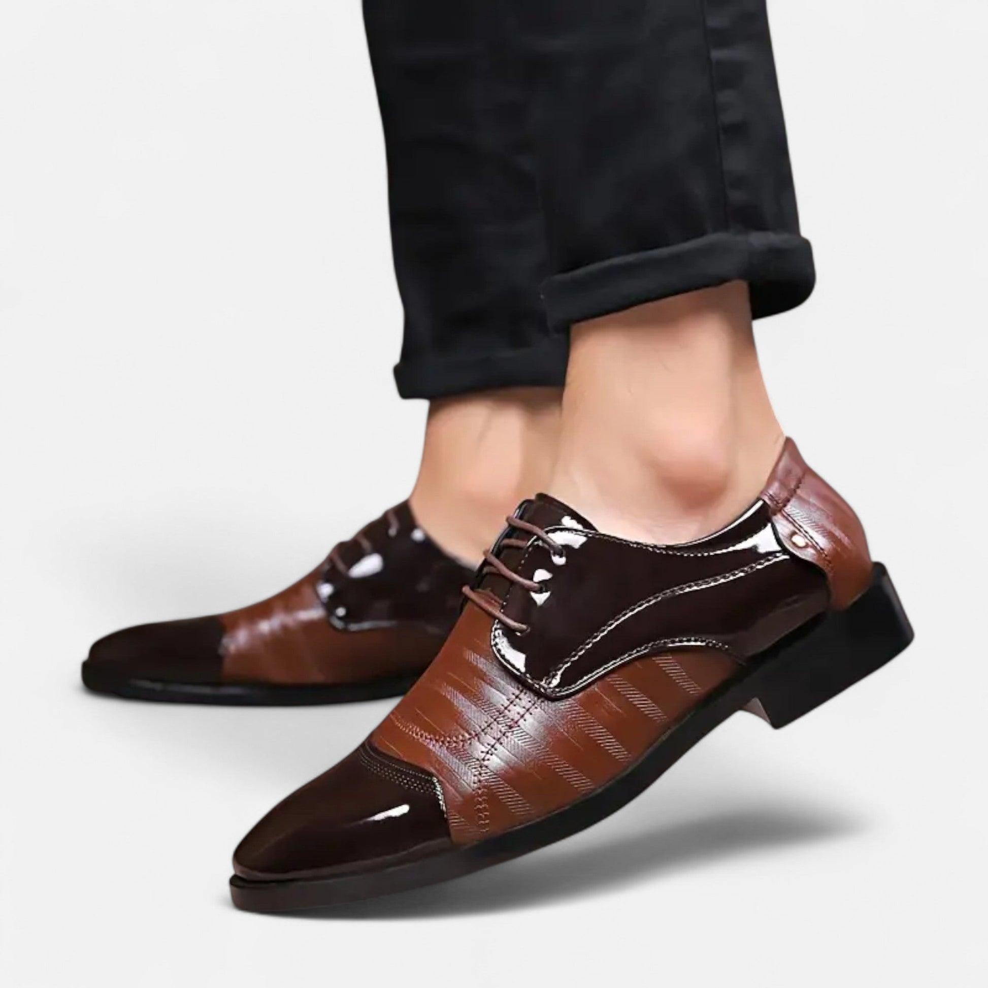 Dorevelle | Herren glänzende Business-Schuhe – Spitzzehen im britischen Stil für elegante Auftritte