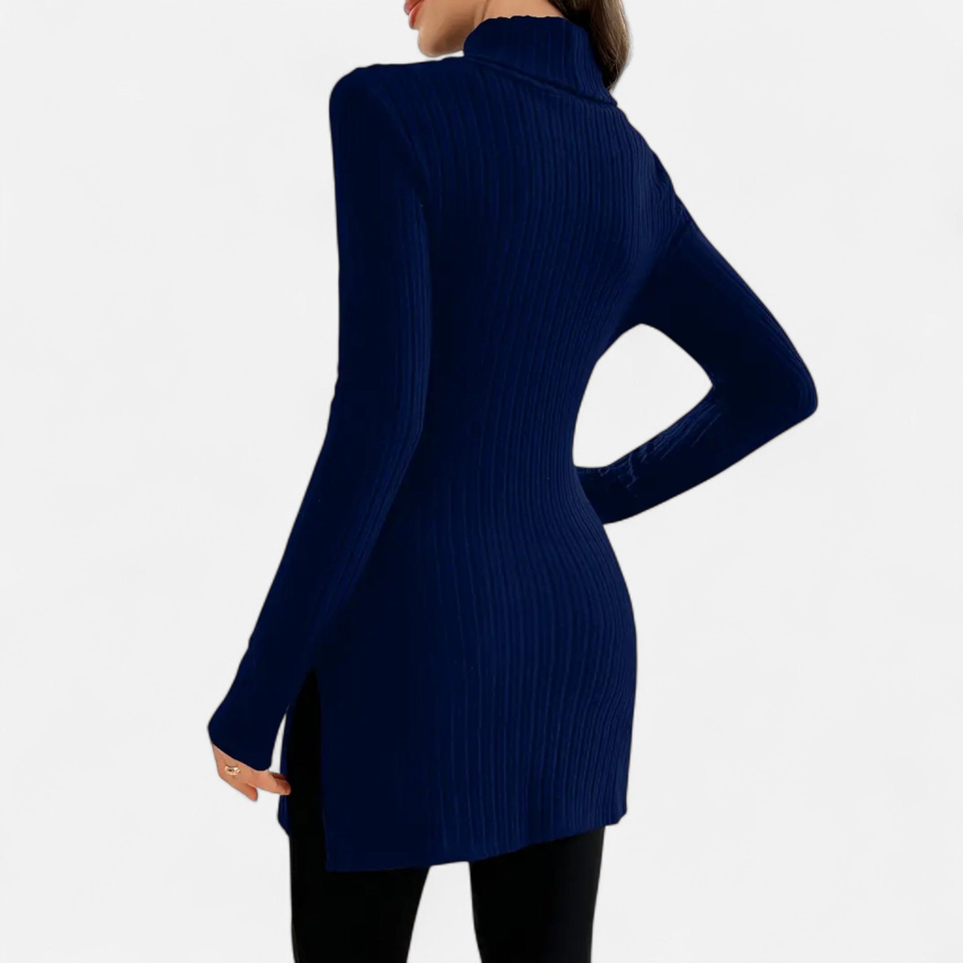 Dorevelle | Femmes Pull-Over en Maille Ribbée – Élégant Col Haut pour un Style Sophistiqué