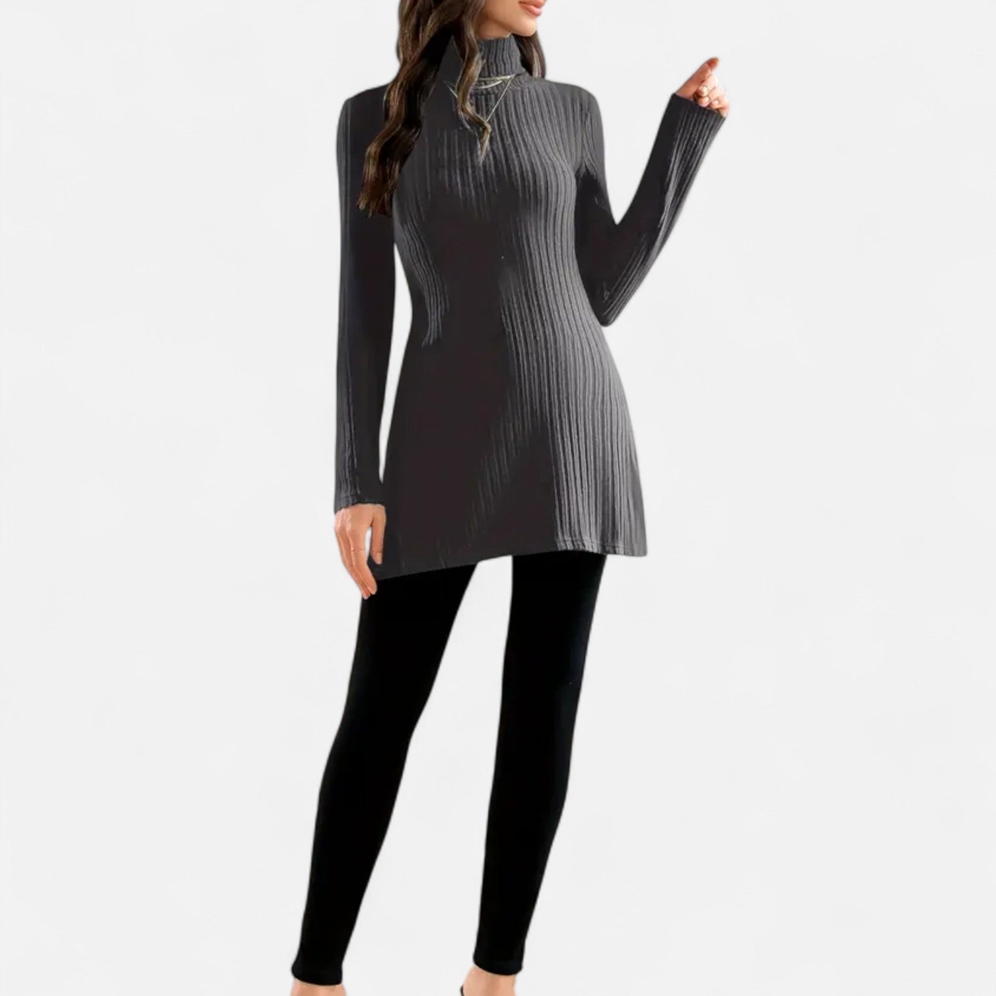 Dorevelle | Femmes Pull-Over en Maille Ribbée – Élégant Col Haut pour un Style Sophistiqué