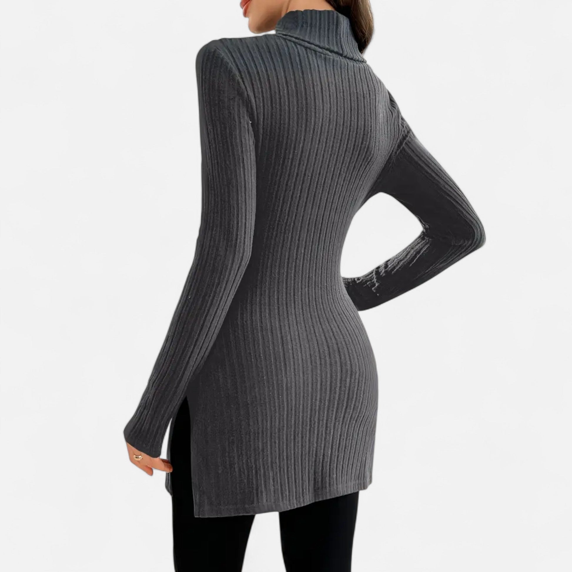 Dorevelle | Femmes Pull-Over en Maille Ribbée – Élégant Col Haut pour un Style Sophistiqué