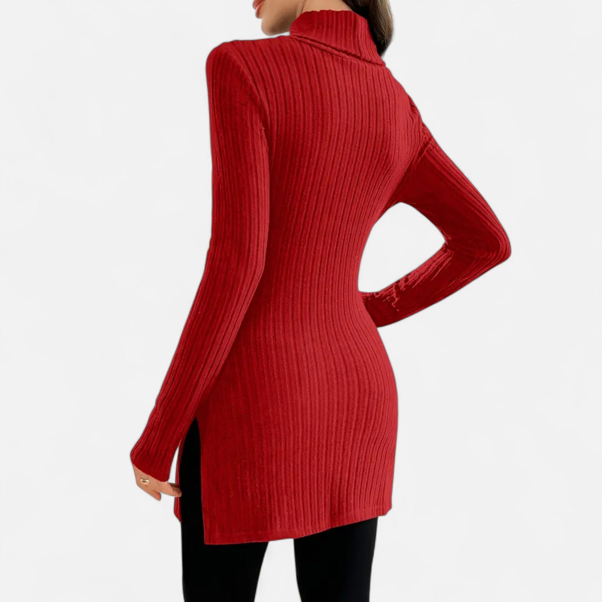 Dorevelle | Femmes Pull-Over en Maille Ribbée – Élégant Col Haut pour un Style Sophistiqué