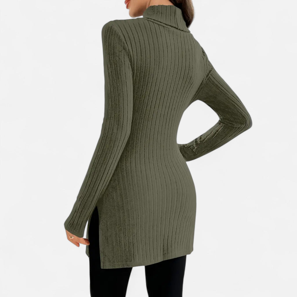 Dorevelle | Femmes Pull-Over en Maille Ribbée – Élégant Col Haut pour un Style Sophistiqué