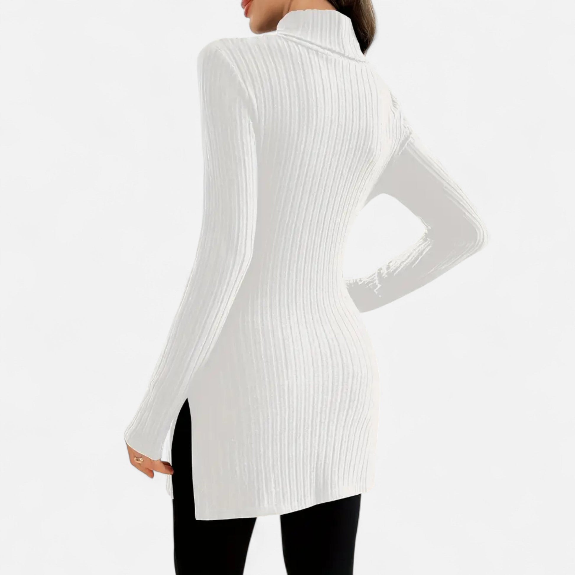 Dorevelle | Femmes Pull-Over en Maille Ribbée – Élégant Col Haut pour un Style Sophistiqué