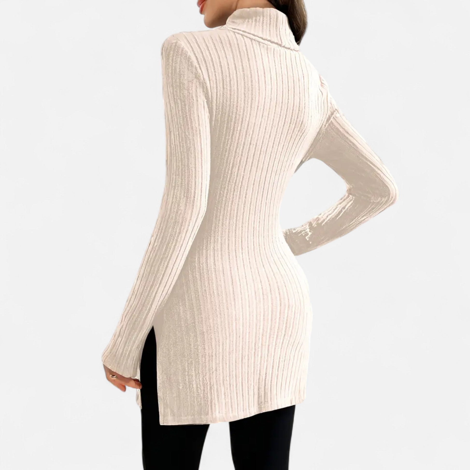 Dorevelle | Femmes Pull-Over en Maille Ribbée – Élégant Col Haut pour un Style Sophistiqué