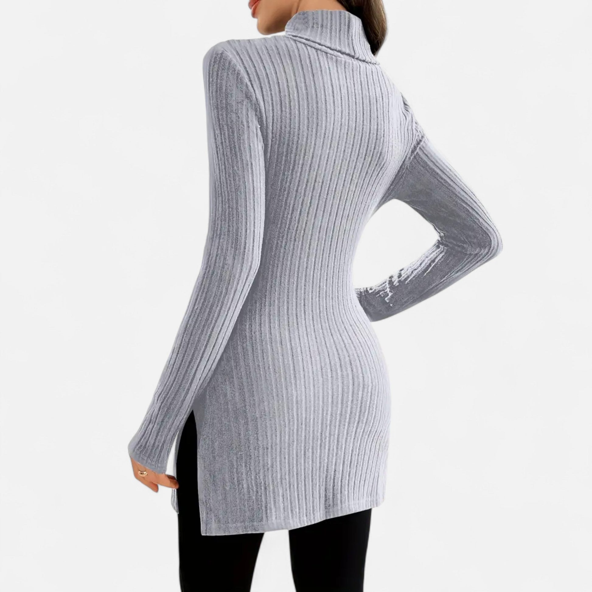 Dorevelle | Femmes Pull-Over en Maille Ribbée – Élégant Col Haut pour un Style Sophistiqué